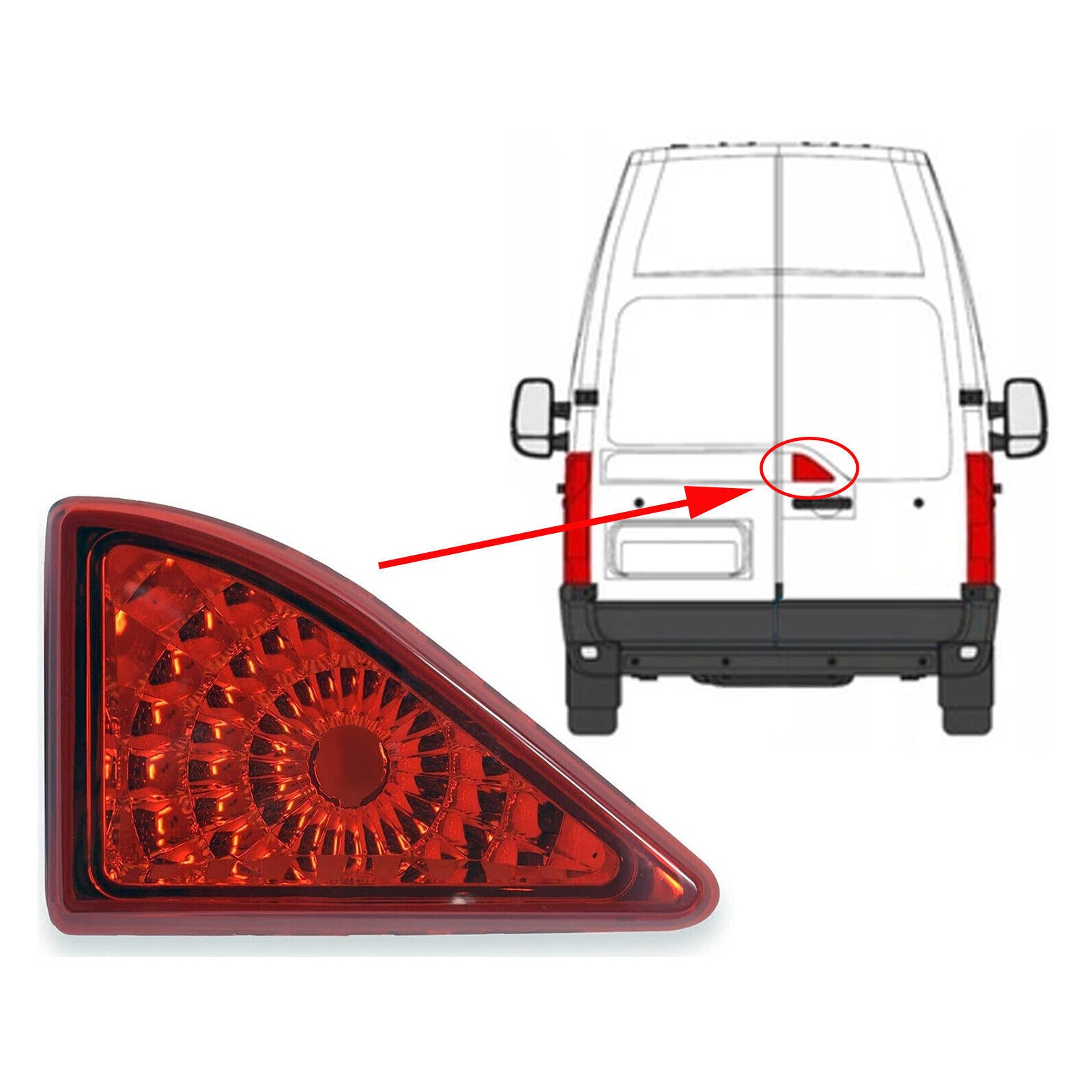 Rear Red Central Brake Light For Renault Master Vauxhall Movano Nv400 2010 2016