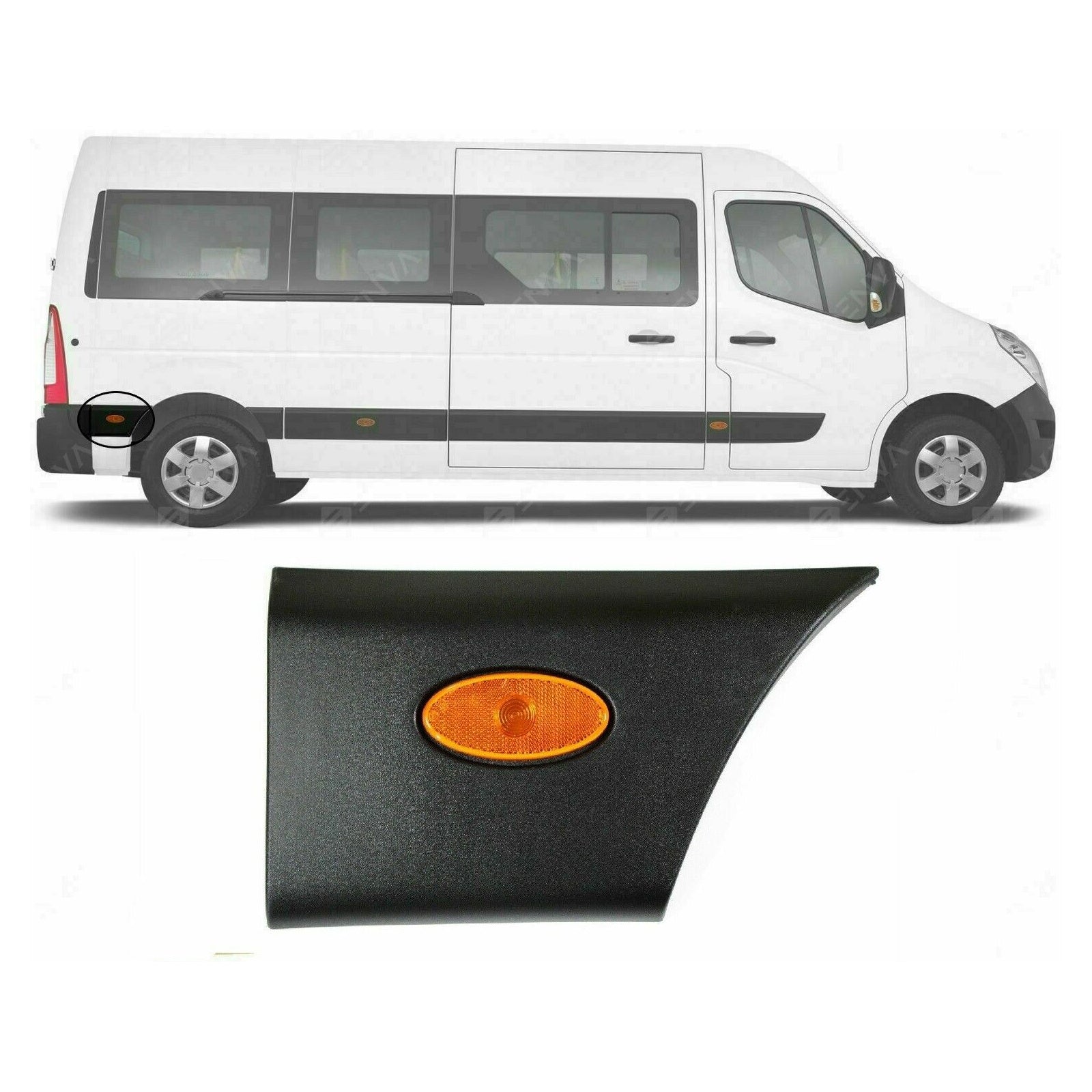 Renault Master Mk3 Side Trim Moulding Strip and Signal Lamp Rear Right 768F30007R
