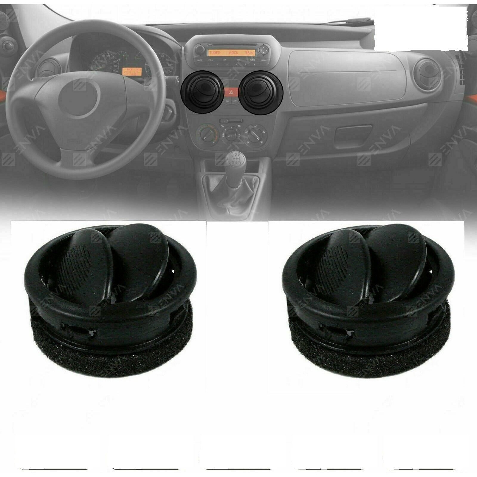 2X Pair Central Heating Ventilation Diffuser For Citroen Nemo 2008 On 8265Jj
