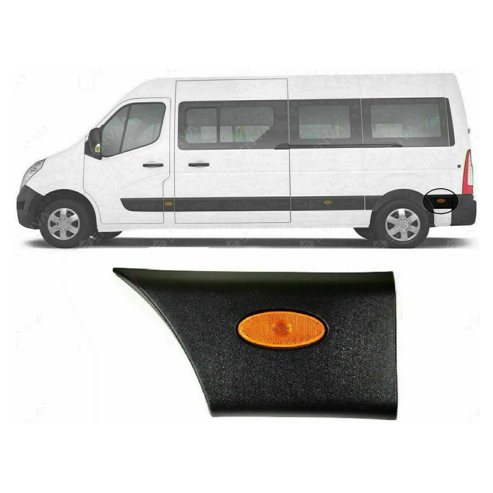 Side Trim Moulding Strip & Signal Lamp Right&Left for Opel/Vauxhall Movano 10-16