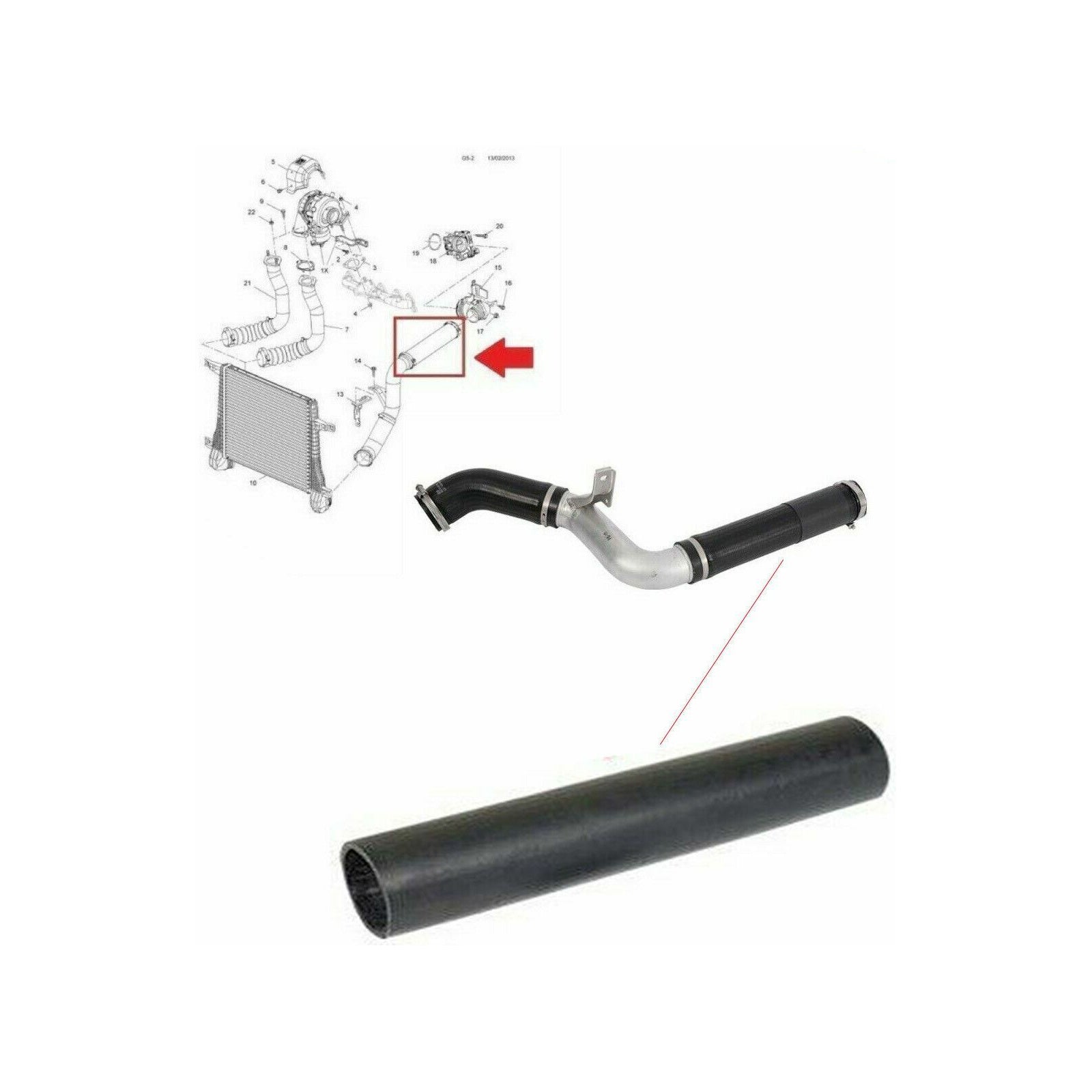 Intercooler Turbo Hose Pipe for Vauxhall Opel Antara 2.2 CDTi 95909218, 95383819