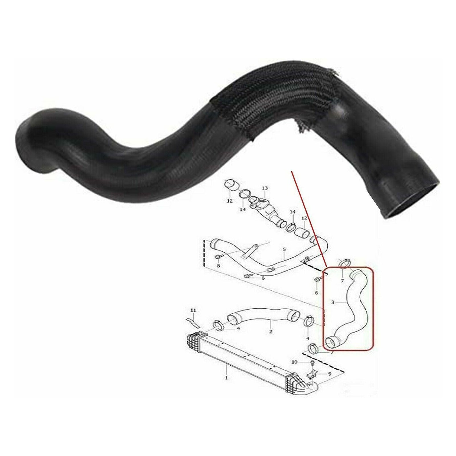 Diesel Intercooler Inlet Hose Pipe For Volvo V60 V70 Xc60 Xc70 2.0 2.4D 30741795