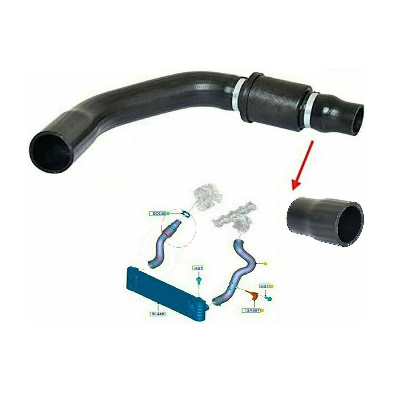 Intercooler Upper Right Turbo Pipe For Ford Transit Mk7 Mk8 Tdci 2.2 Rwd 11 18