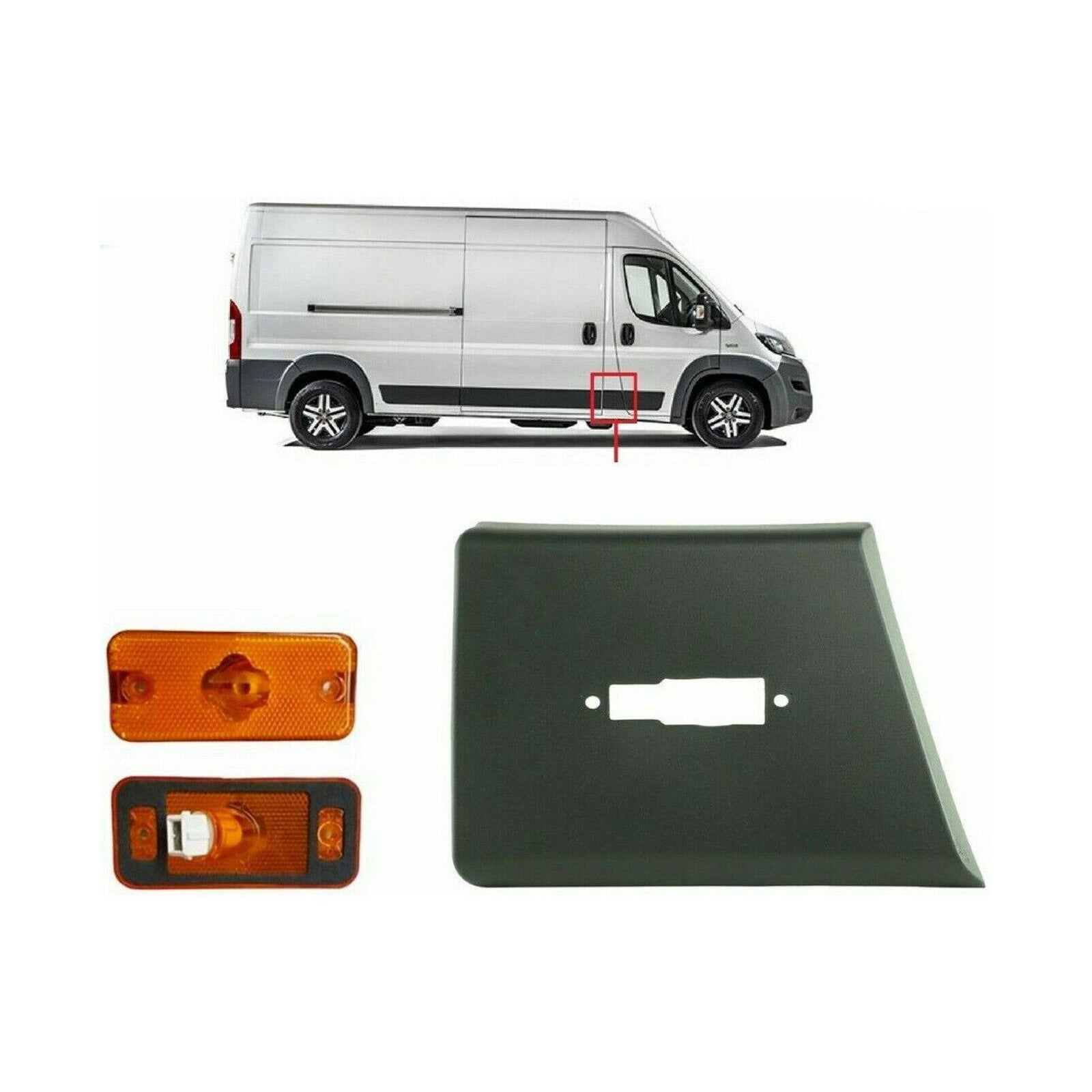 Front Right Moulding Pillar Trim and Indicator Lamp&Clips for Ducato Relay Boxer