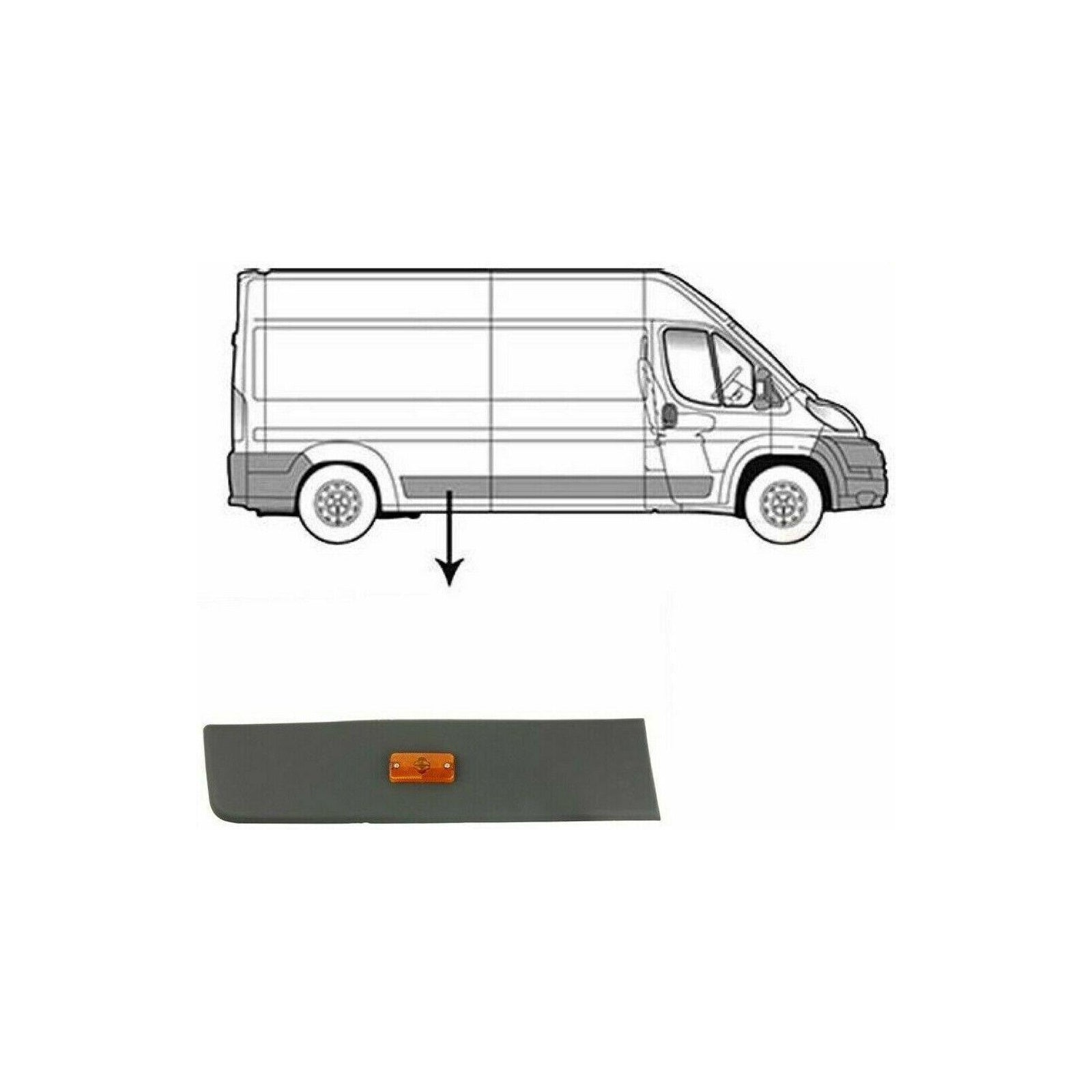 Rear Right Trim Moulding Panel With Light and Clips For Ducato Relay Boxer 8547.Z0