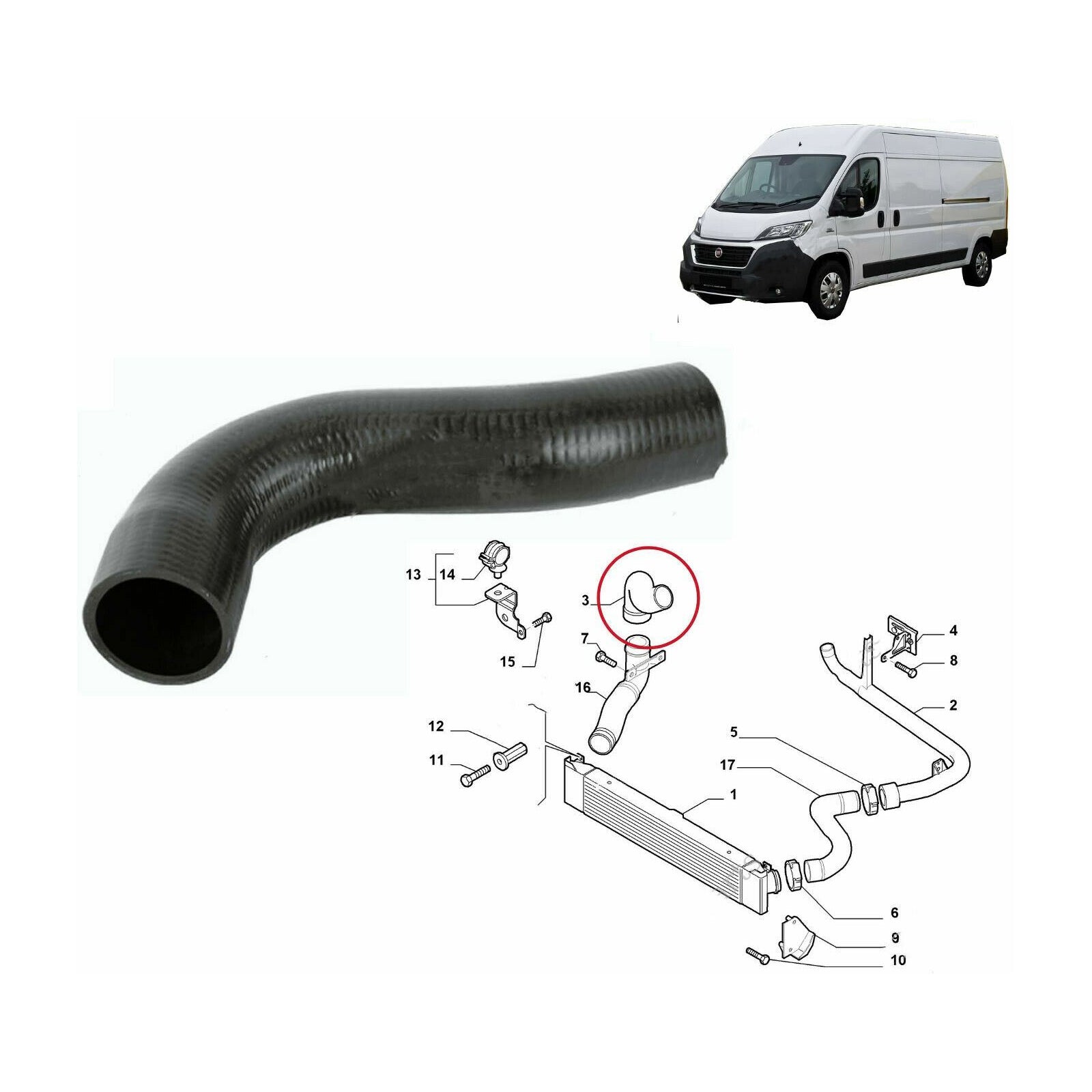 For Citroen Jumper Relay Peugeot Boxer HDI 0382.Ka Turbo Intercooler Hose Pipe