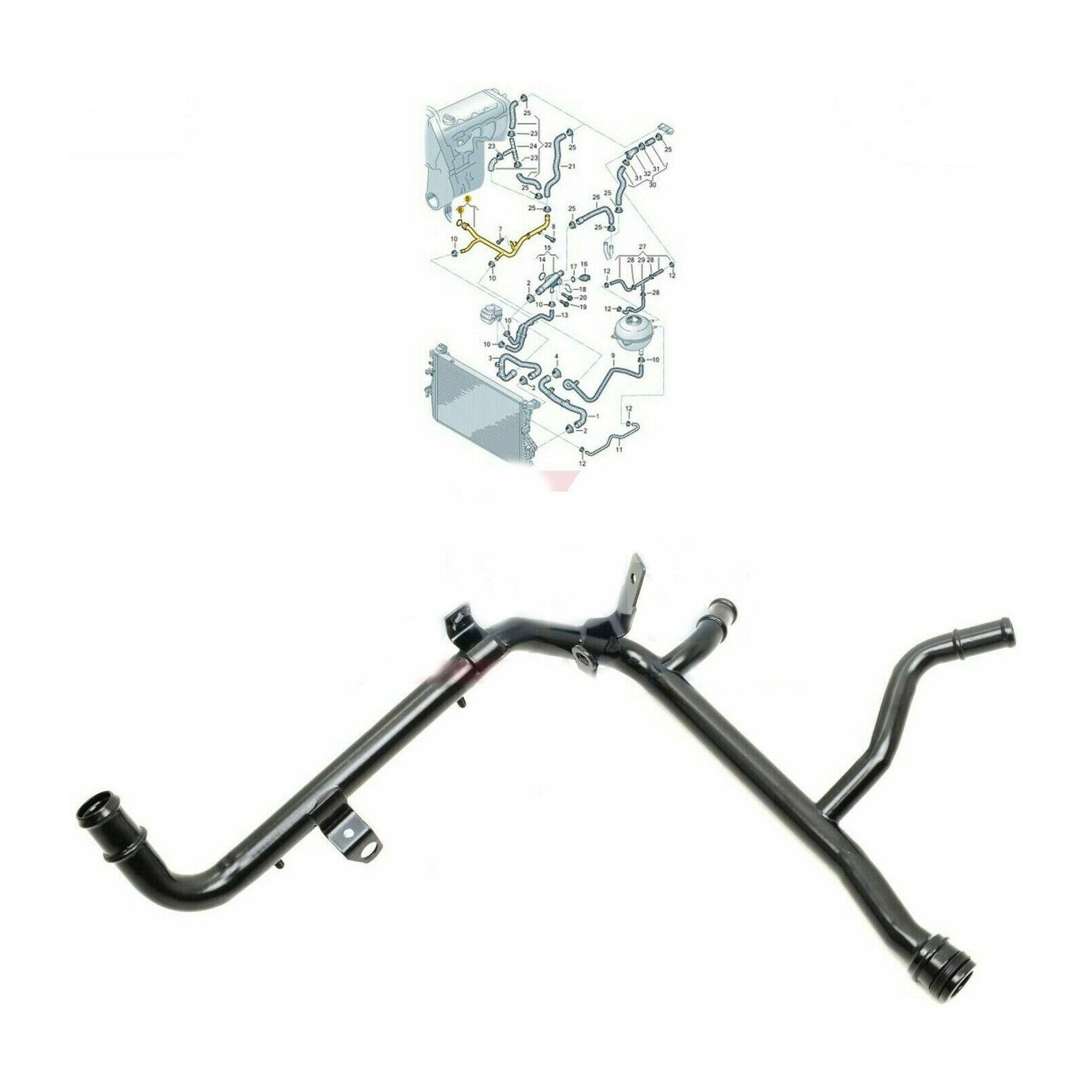 For Vw Transporter T5 03 09 1.9 Axb Axc Brr Brs Metal Coolant Pipe 038121065Ce