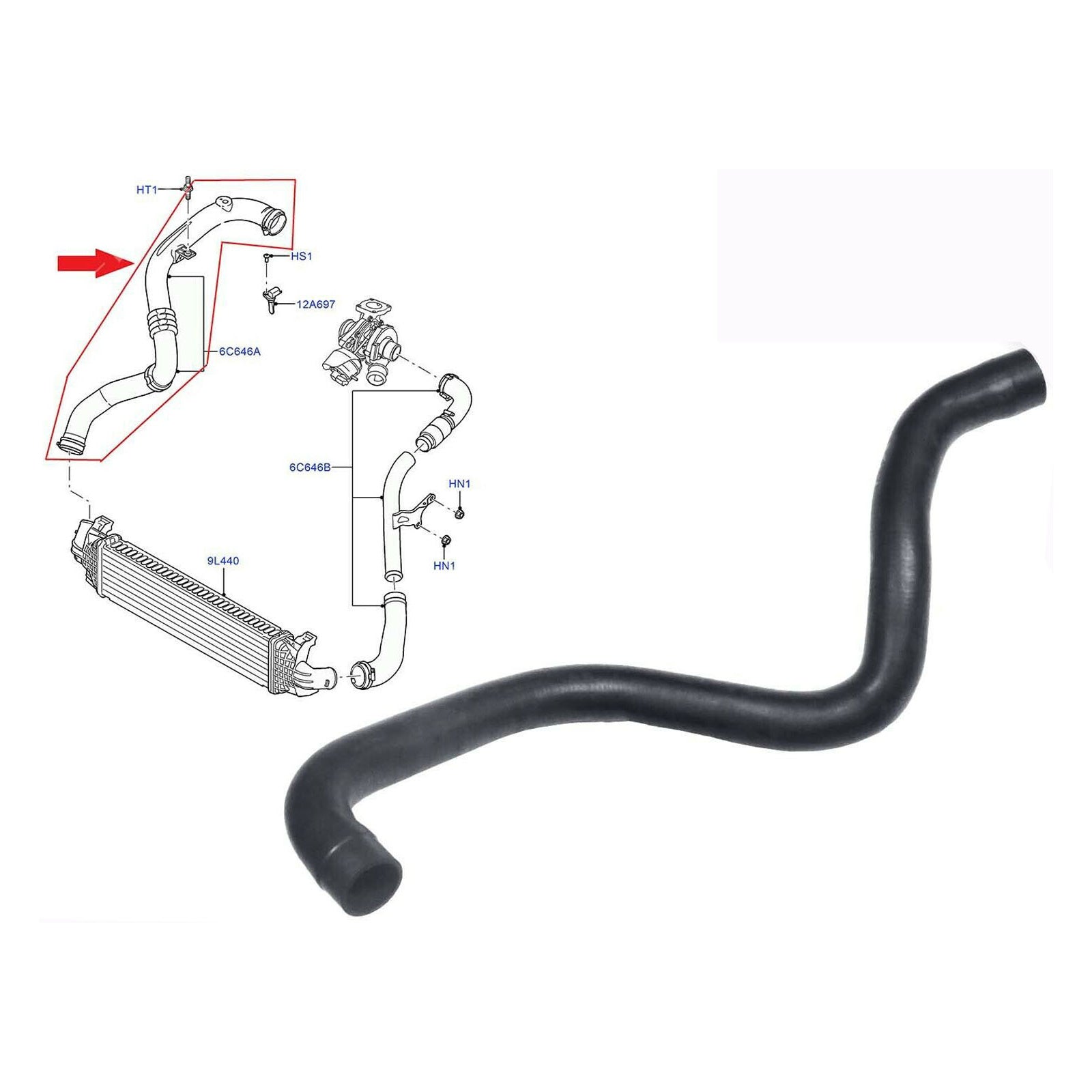Intercooler Turbo Hose Pipe For Ford Mondeo S Max Galaxy Mk4 1.8 Tdci 1521483