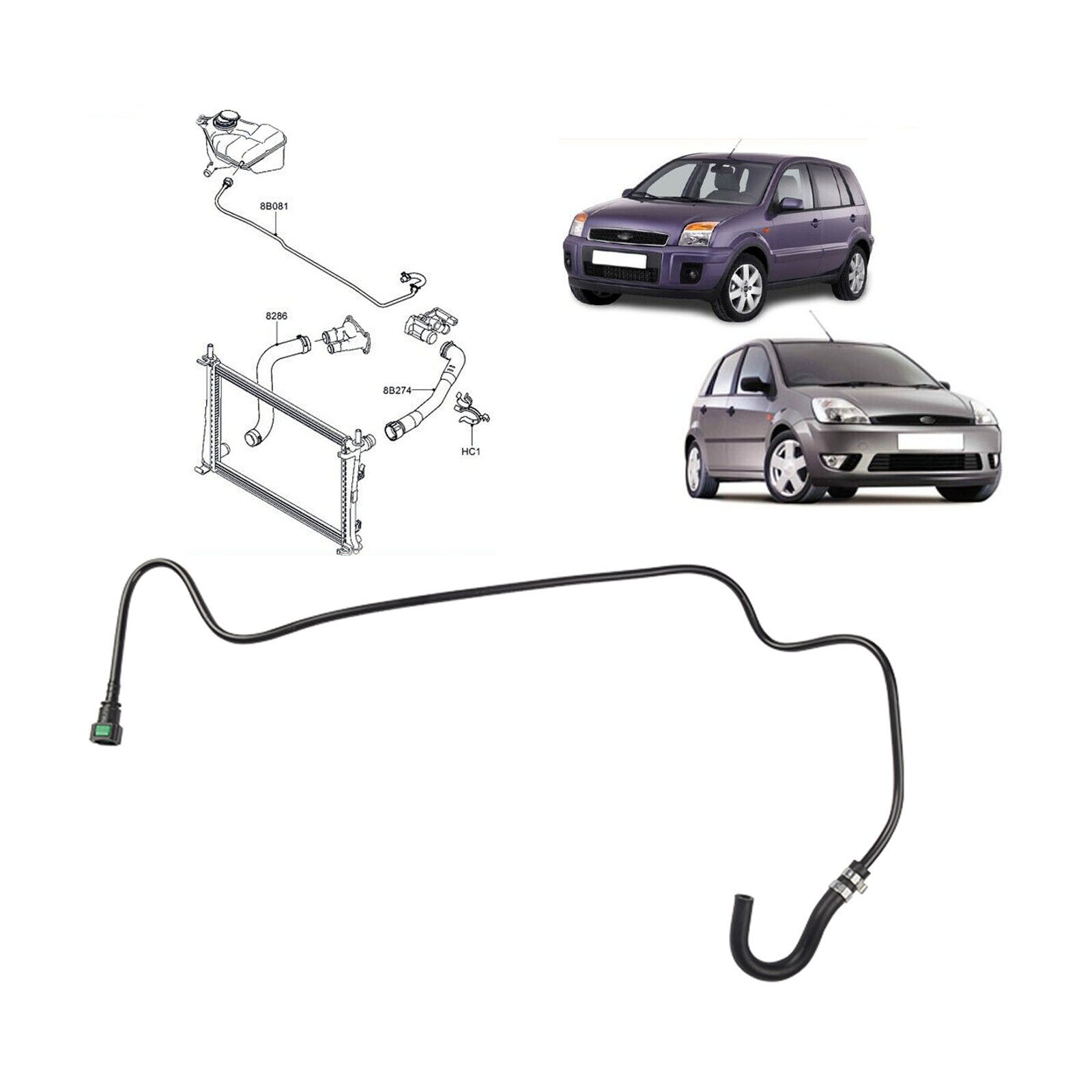 Radiator Expansion Tank Overflow Pipe For Ford Fiesta Mk5 Fusion 1546444