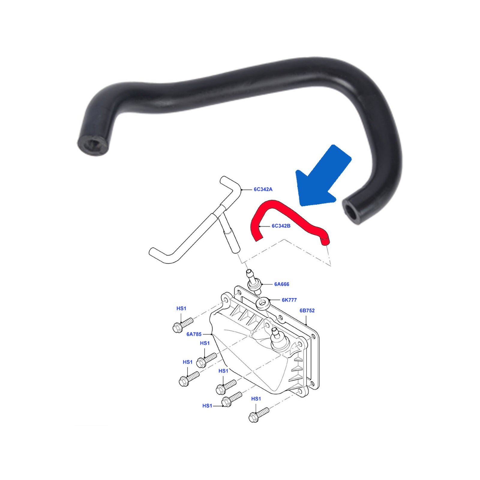 Crankcase Breather Hose Pipe For Ford Fiesta Mk4 Mk5 1.4 1.6 4M5G6N664Ba 1761516