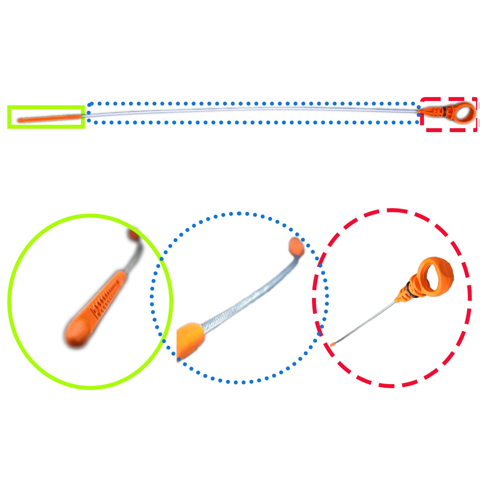 Metal Oil Dipstick Level Indicator For Peugeot Citroen Only Diesel 1.6Hdi 1174G2
