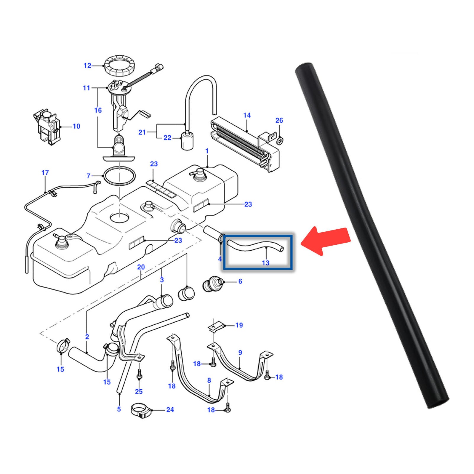 Fuel Tank Breather Hose Pipe For Ford Transit Mk6 Mk7 2.2 2.4 Tdci 4042241
