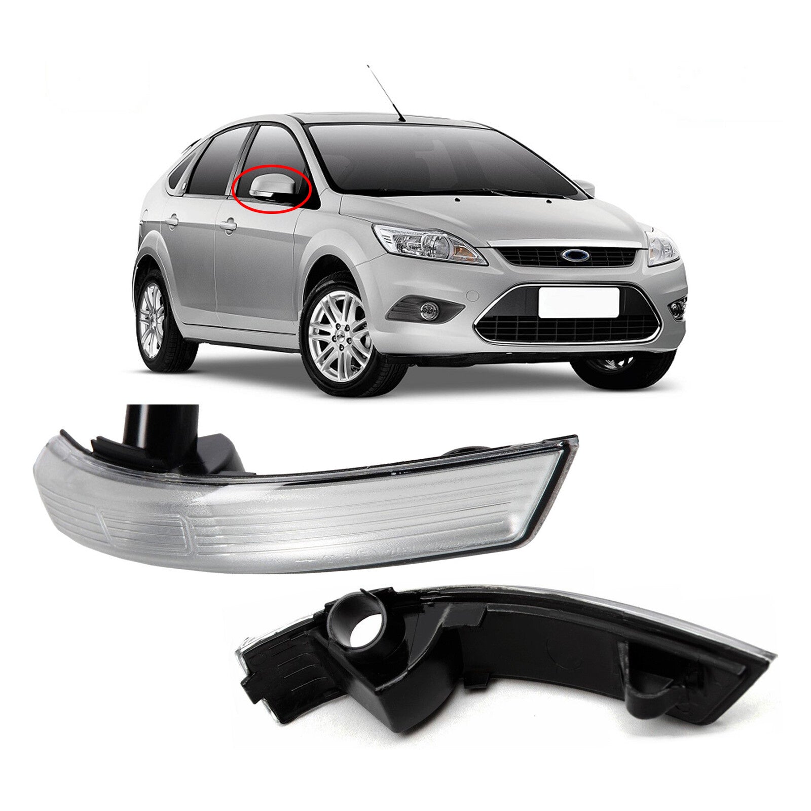 For Ford Focus Mk2 Mk3 Mondeo Mk4 Wing Mirror Indicator Light Lens Right Clear