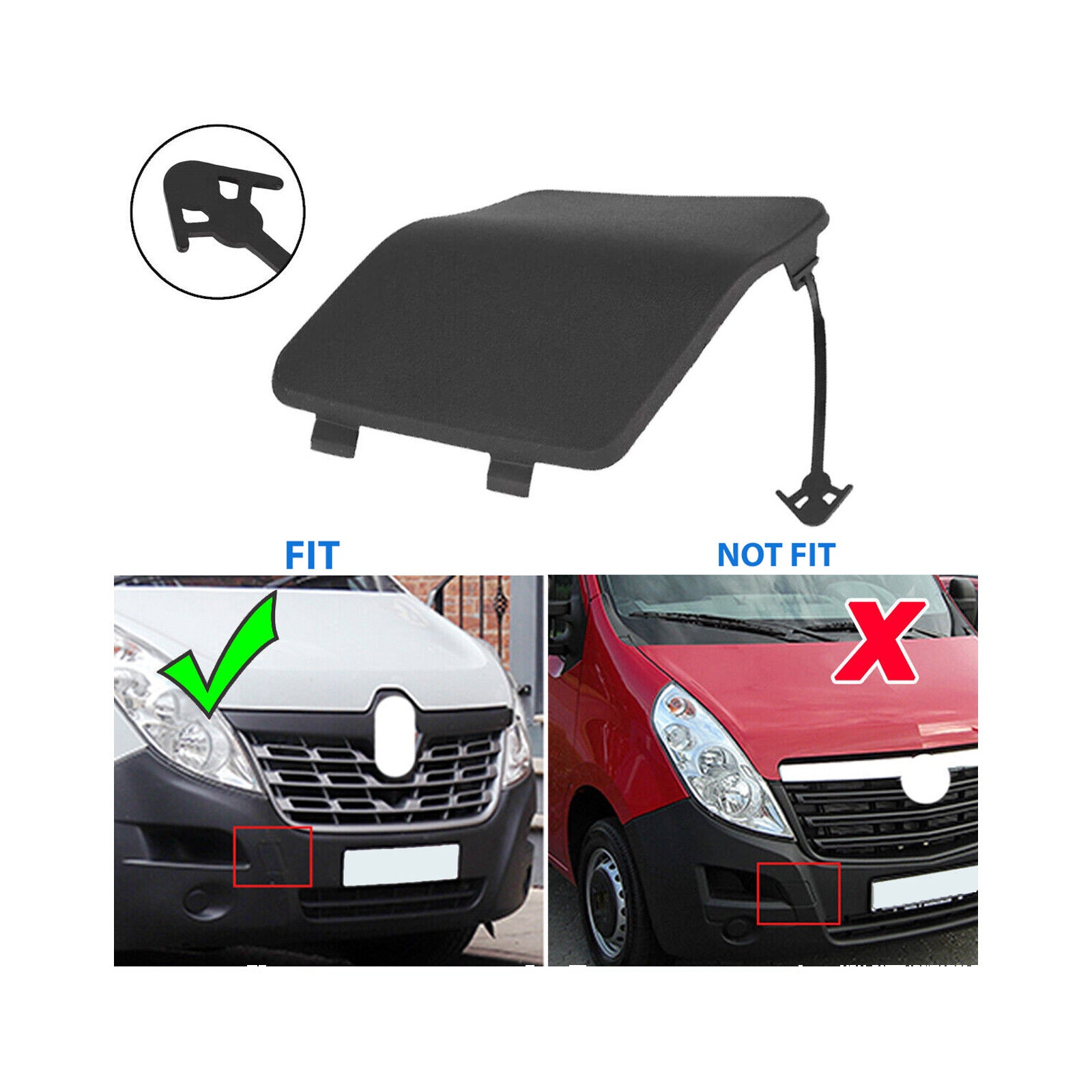 Renault Master MK3 Movano NV400 Front Bumper Towing Eye Hook Cover 511800537R