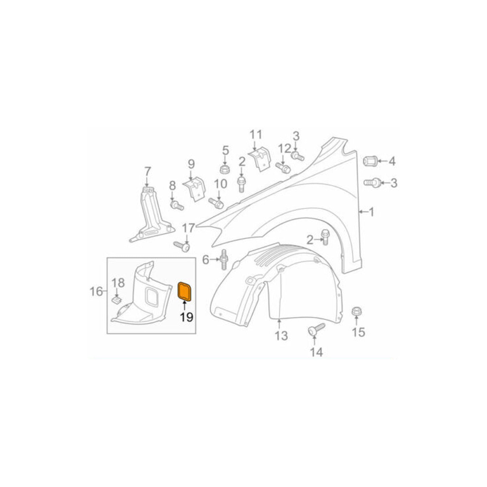 Wheel Arch Liner Cover Cap Trim For VW Golf MK7 Left or Right 5G0805413C