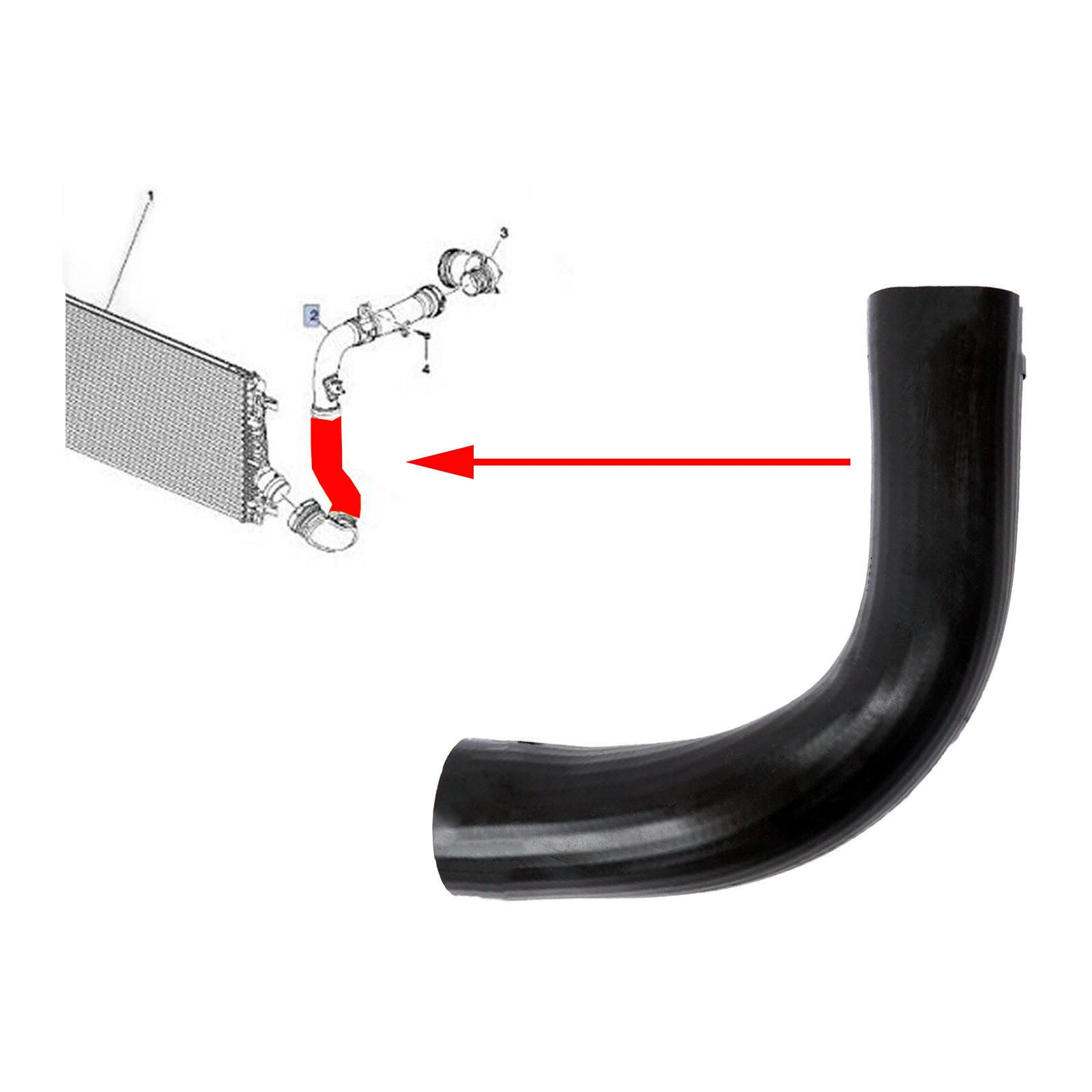 Intercooler Turbo Hose Pipe For 2.0 D Chevrolet Cruze J300 Orlando J309 95048394