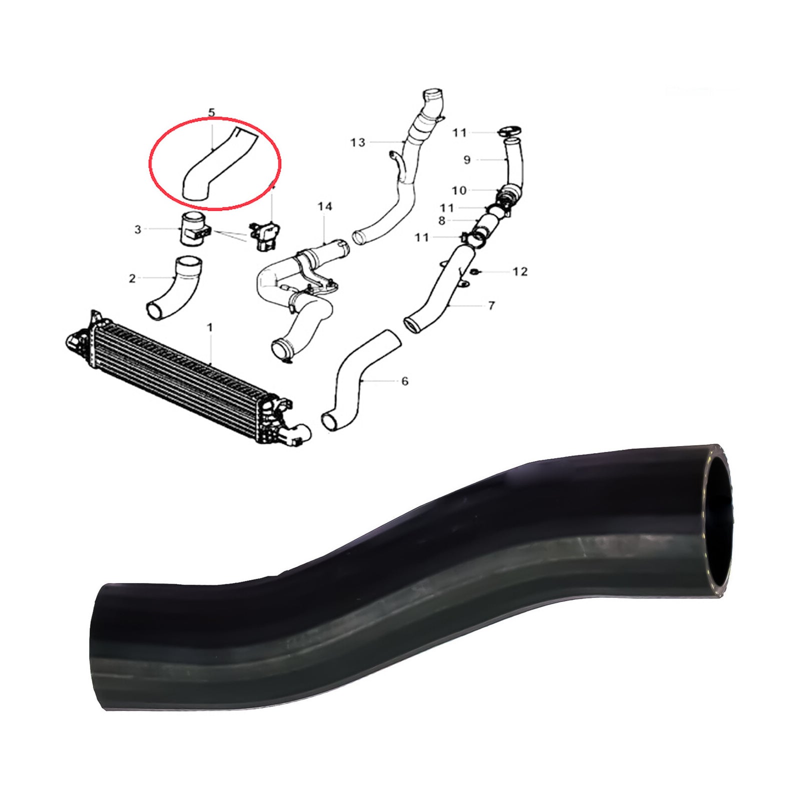 Intercooler Turbo Boost Hose Pipe For Jaguar X Type 2.2D 2.0D 2003 2009 C2S26986