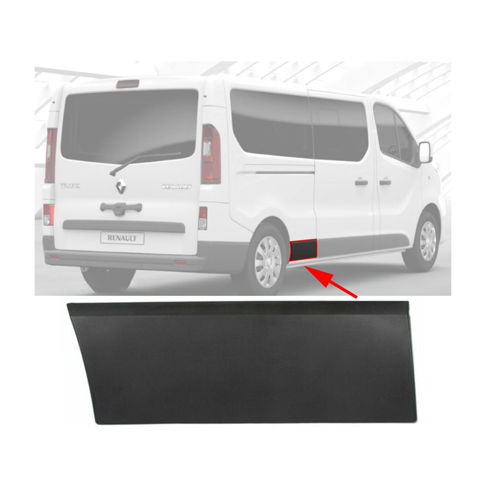 Right Rear Side Moulding Panel Trim For Fiat Talento Vauxhall Opel Vivaro B Mk2
