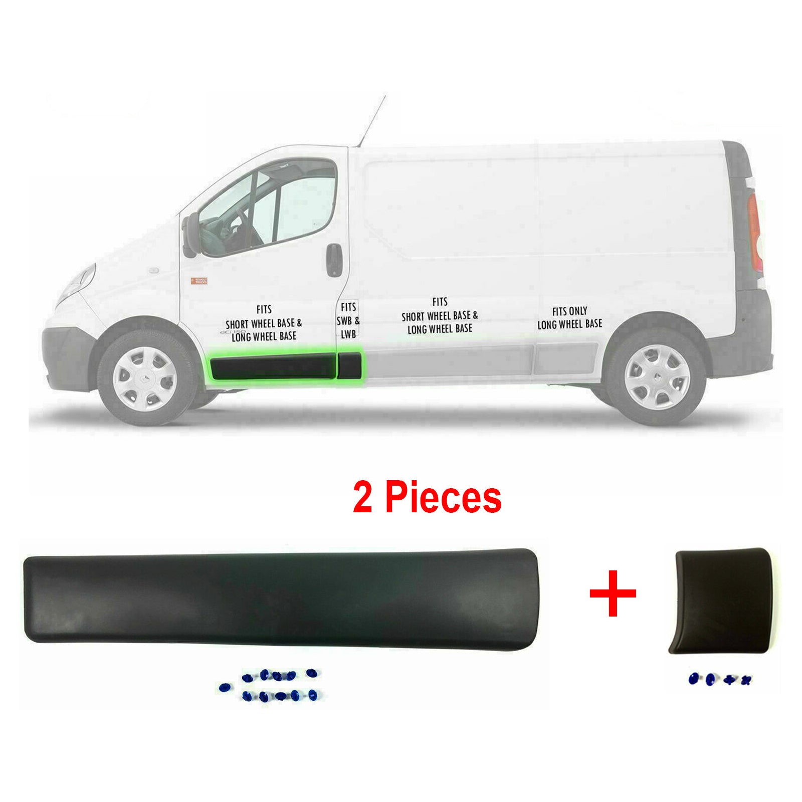 Left Side Door And Central Trim Moulding Panel For Renault Trafic Ii 2002 2013
