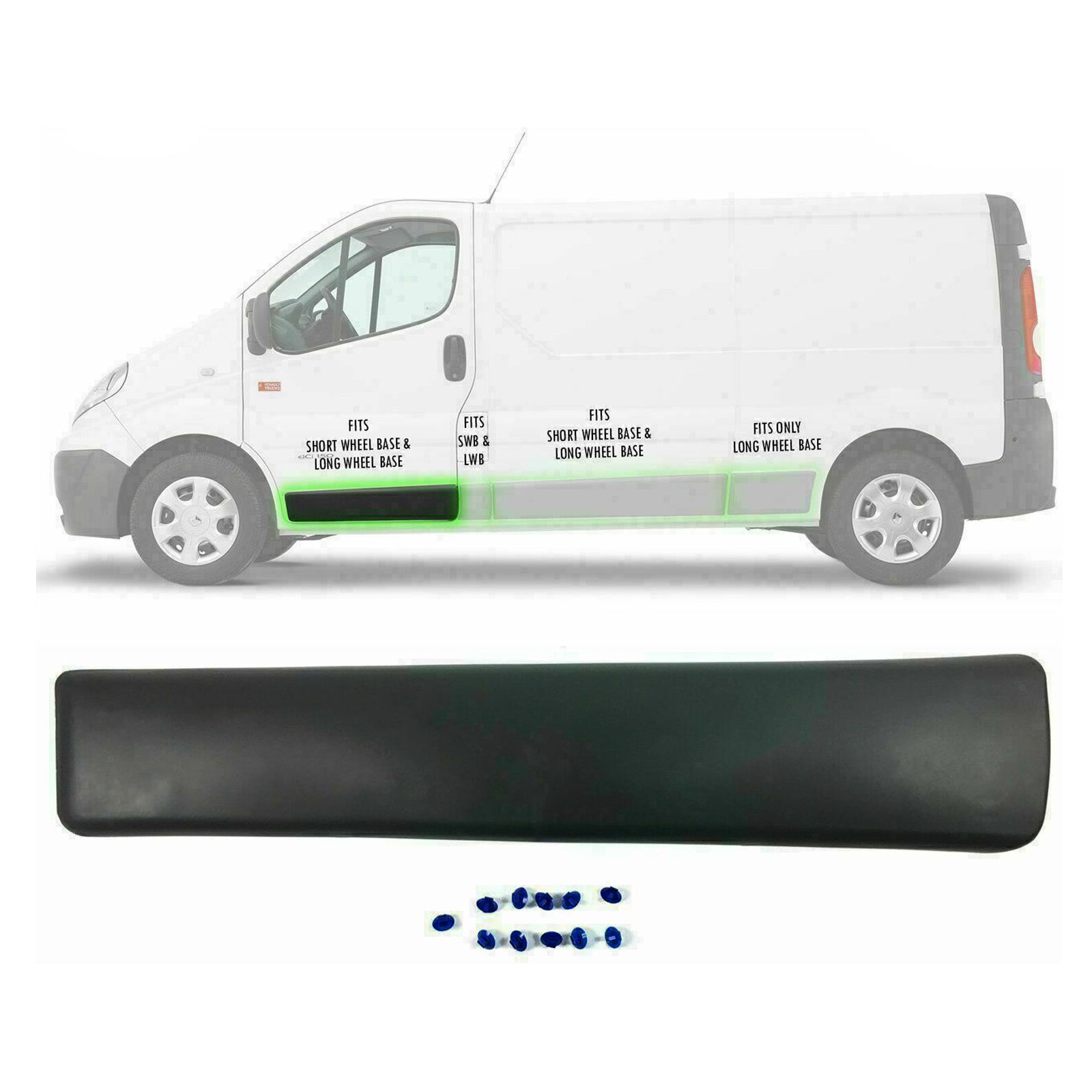 Side Door Left and Right Trim Moulding Panel For Vauxhall / Opel Vivaro 2002-13