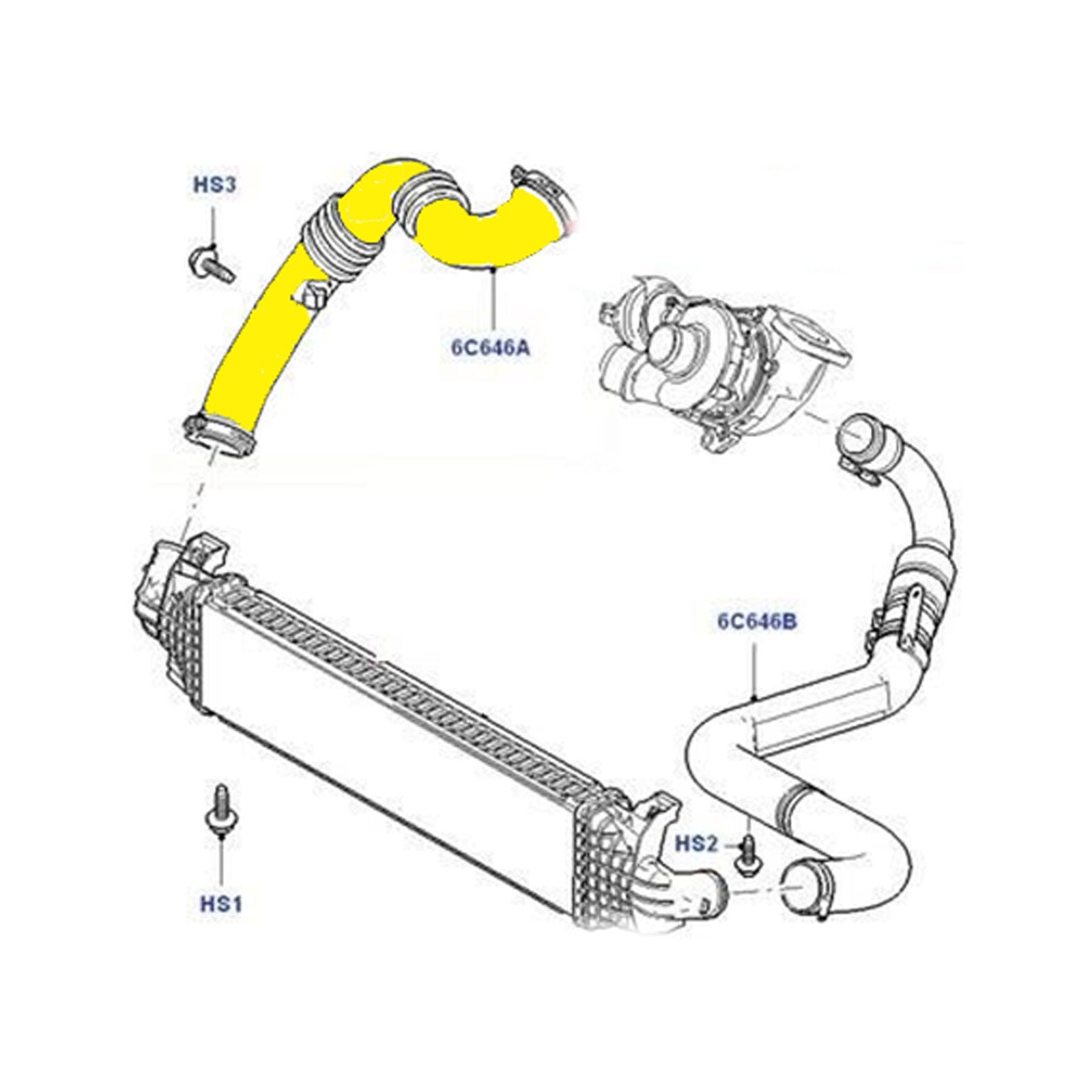 For Volvo S40 C30 C70 V50 2.0D Diesel Intercooler Turbo Hose Pipe 31261896
