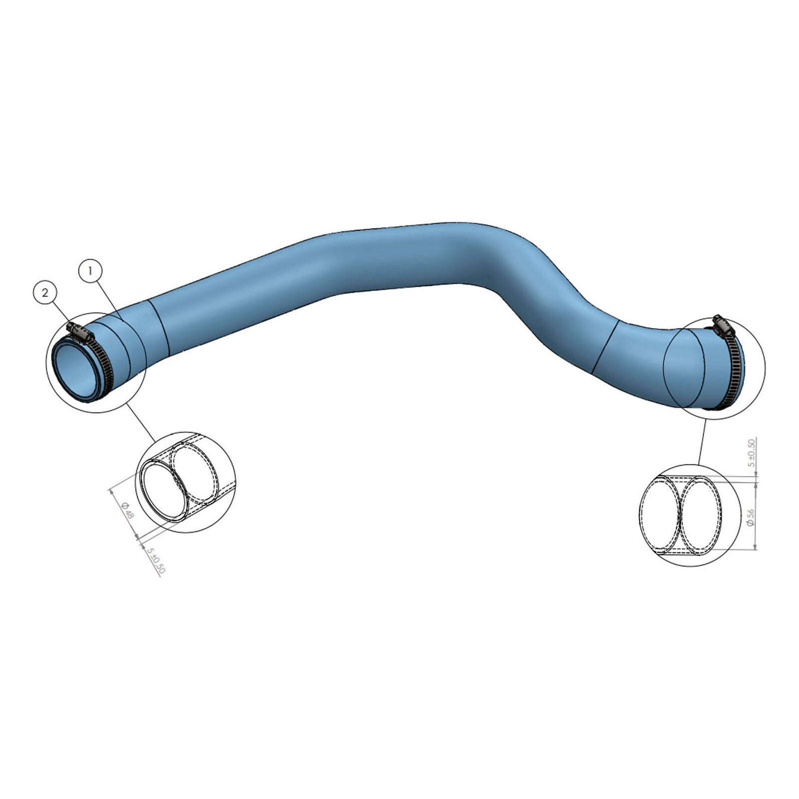 For Ford Focus MK2, C-Max, Focus C-Max 2.0 TDCI Intercooler Turbo Hose Pipe