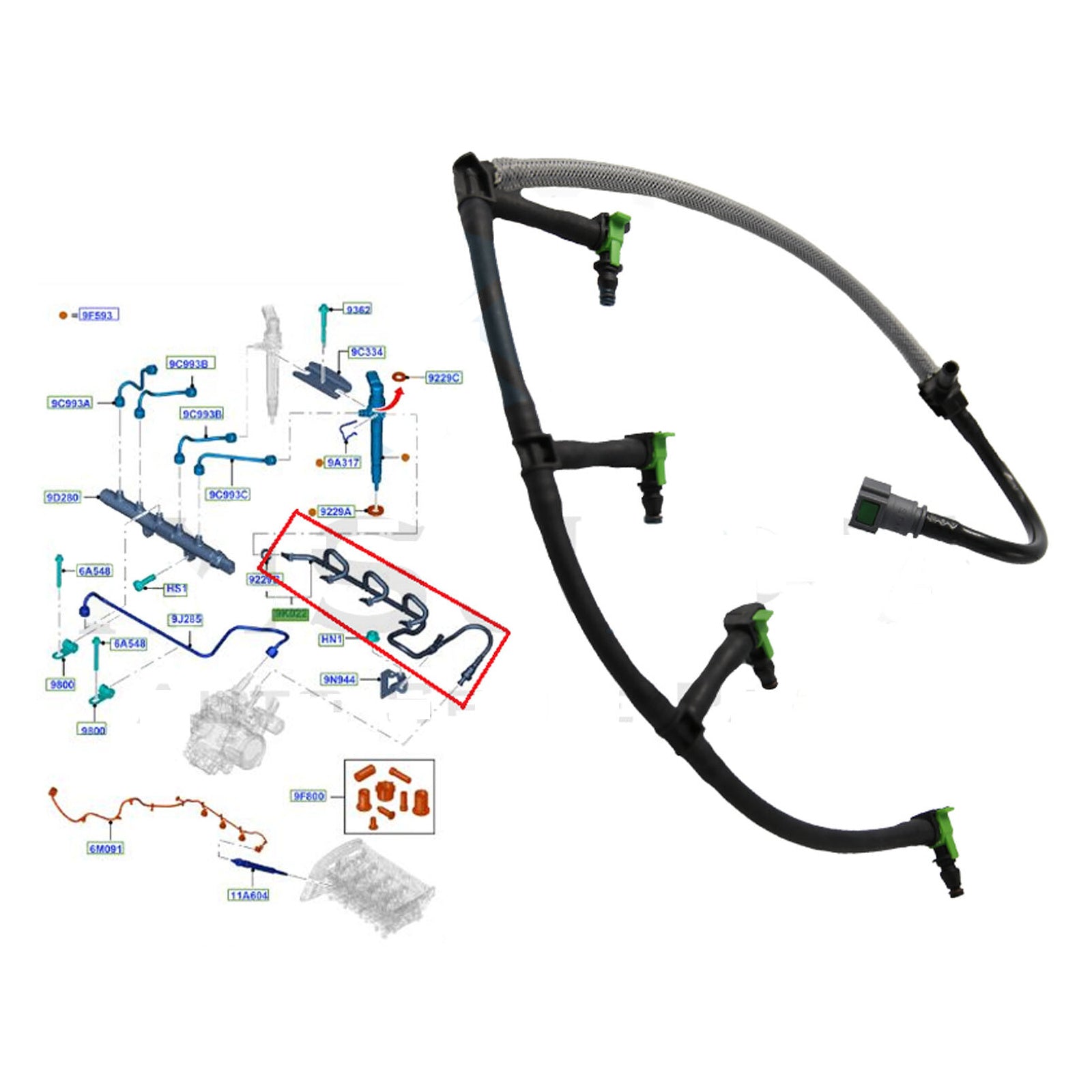 Fuel Injector Leak Off Pipe For Ford Transit Mk7 Mk8 Custom 2.2 Tdci Euro 5