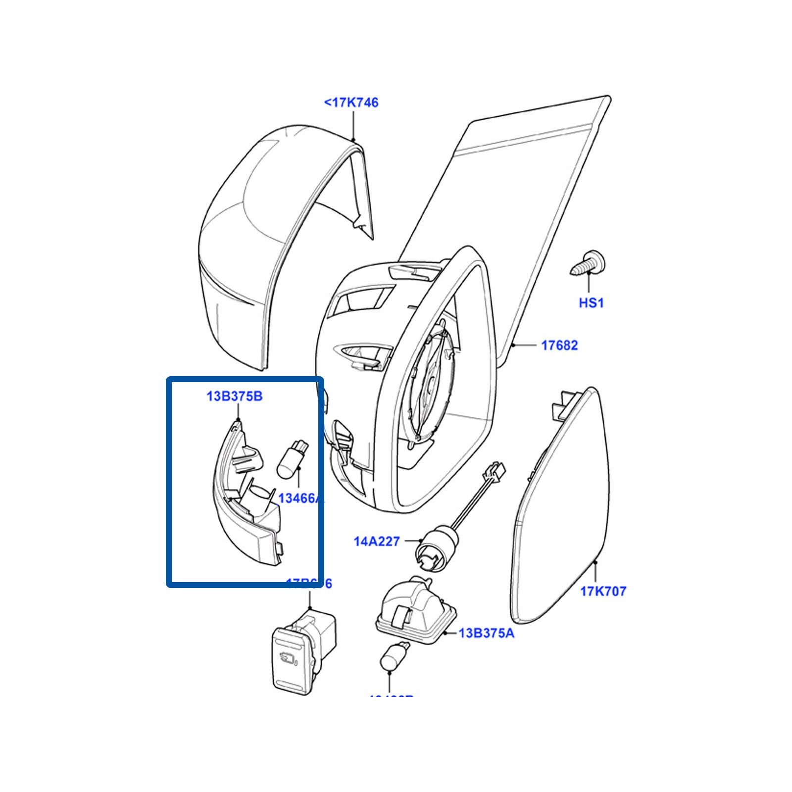 Wing Mirror Indicator Lens Right Clear 1538489 1872847 8M5113B384AA 8M5113B384AB