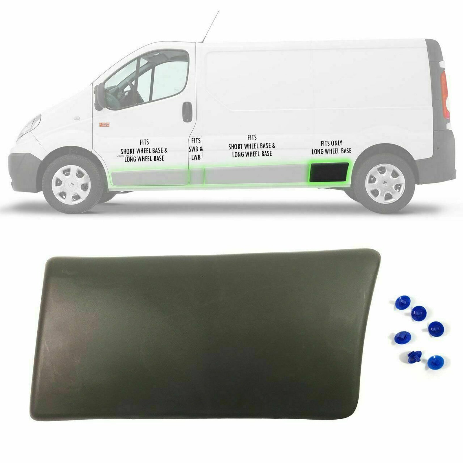 For Vauxhall Vivaro Renault Trafic Rear Left Side Moulding Trim Panel 01-14