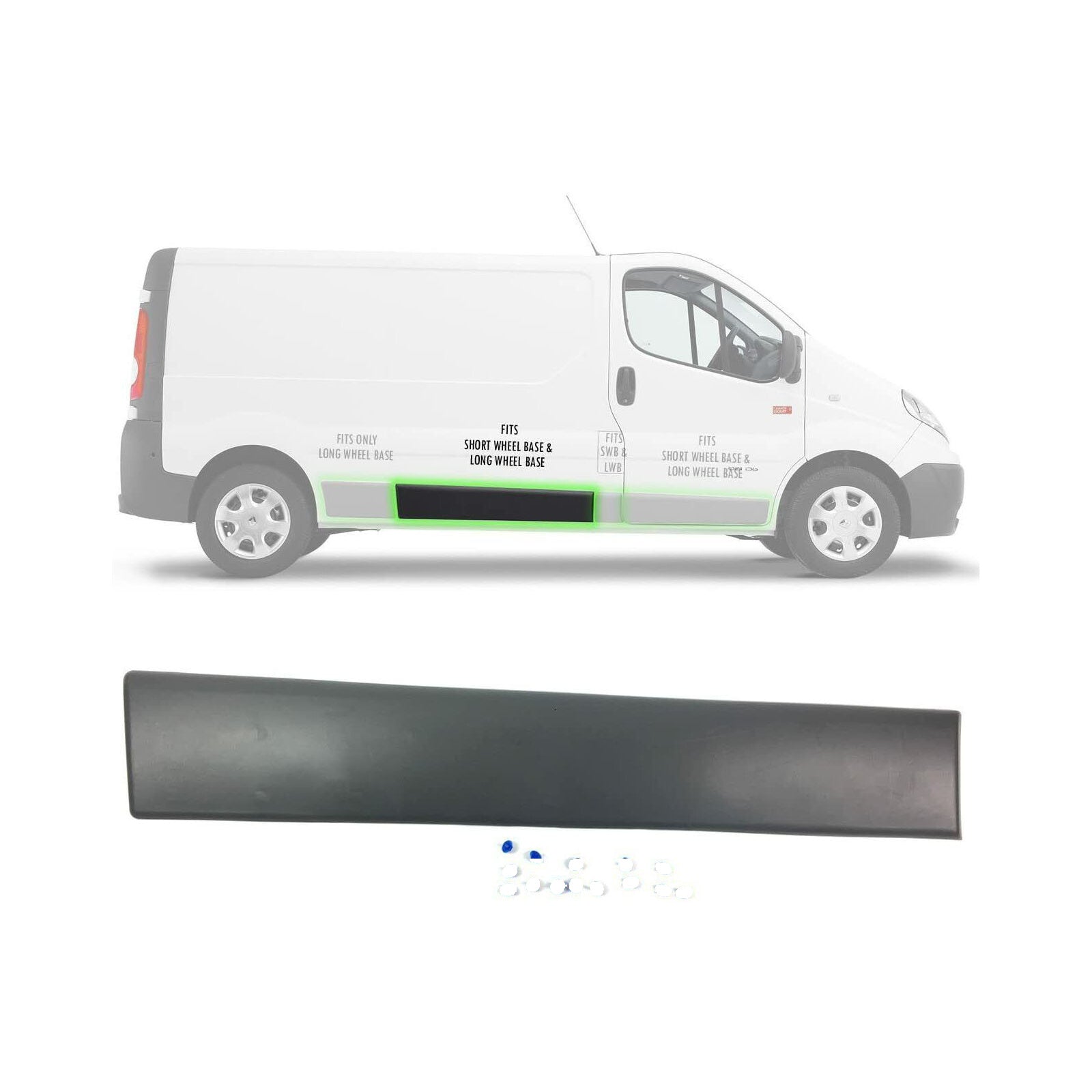 Right Side Long Trim Moulding Strip Panel For Vivaro Trafic Ii 2001 14 91165343