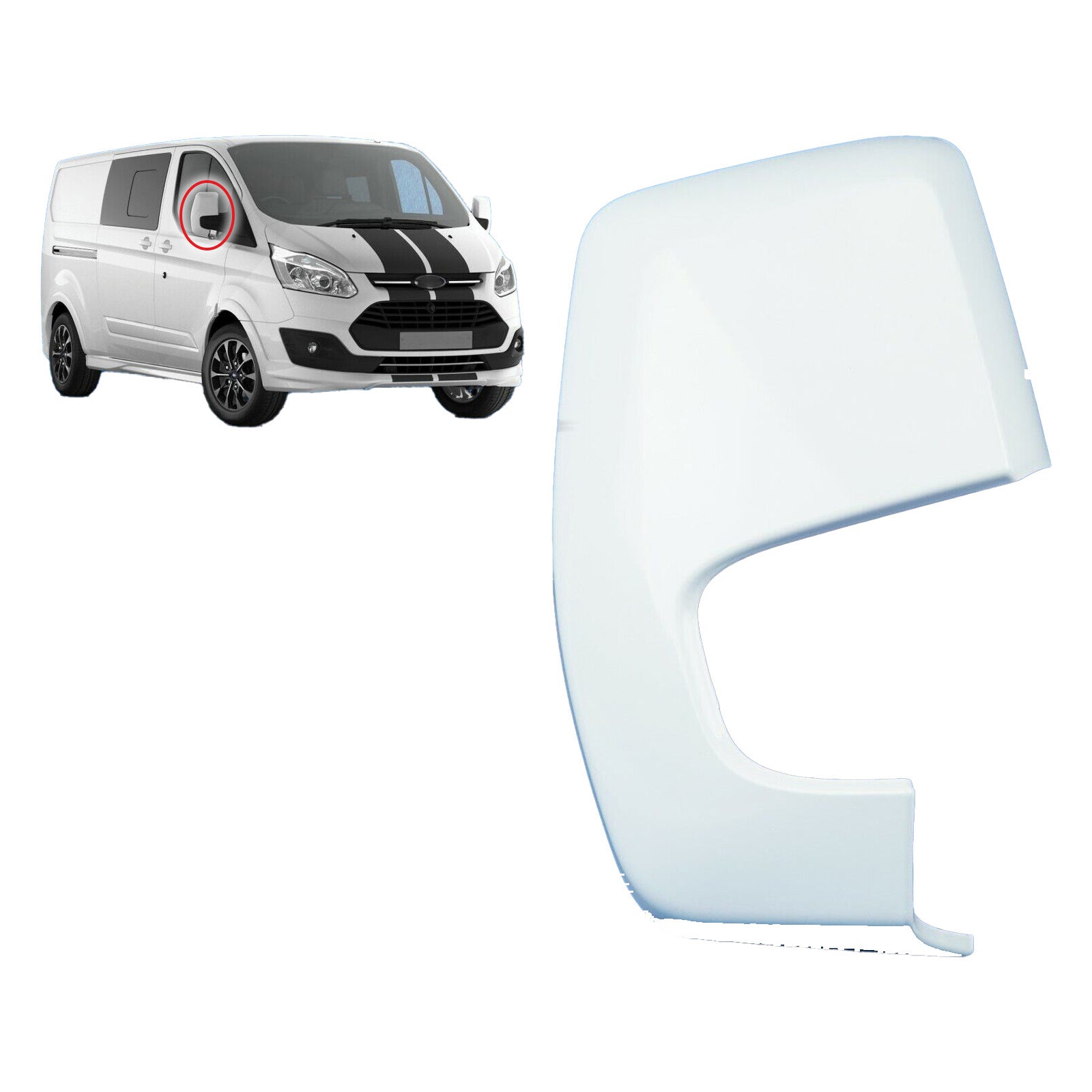 Right Mirror Cover Frozen White For Transit Custom Bk2117K746 1809084 2064129
