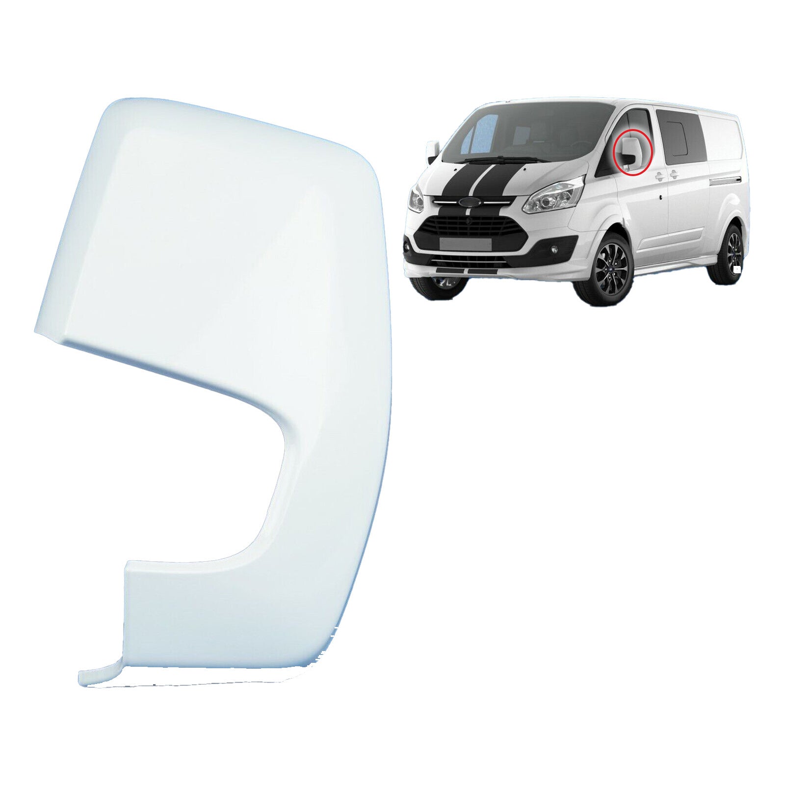 Door Wing Mirror Covers Frozen White Left & Right Side For Ford Transit Custom