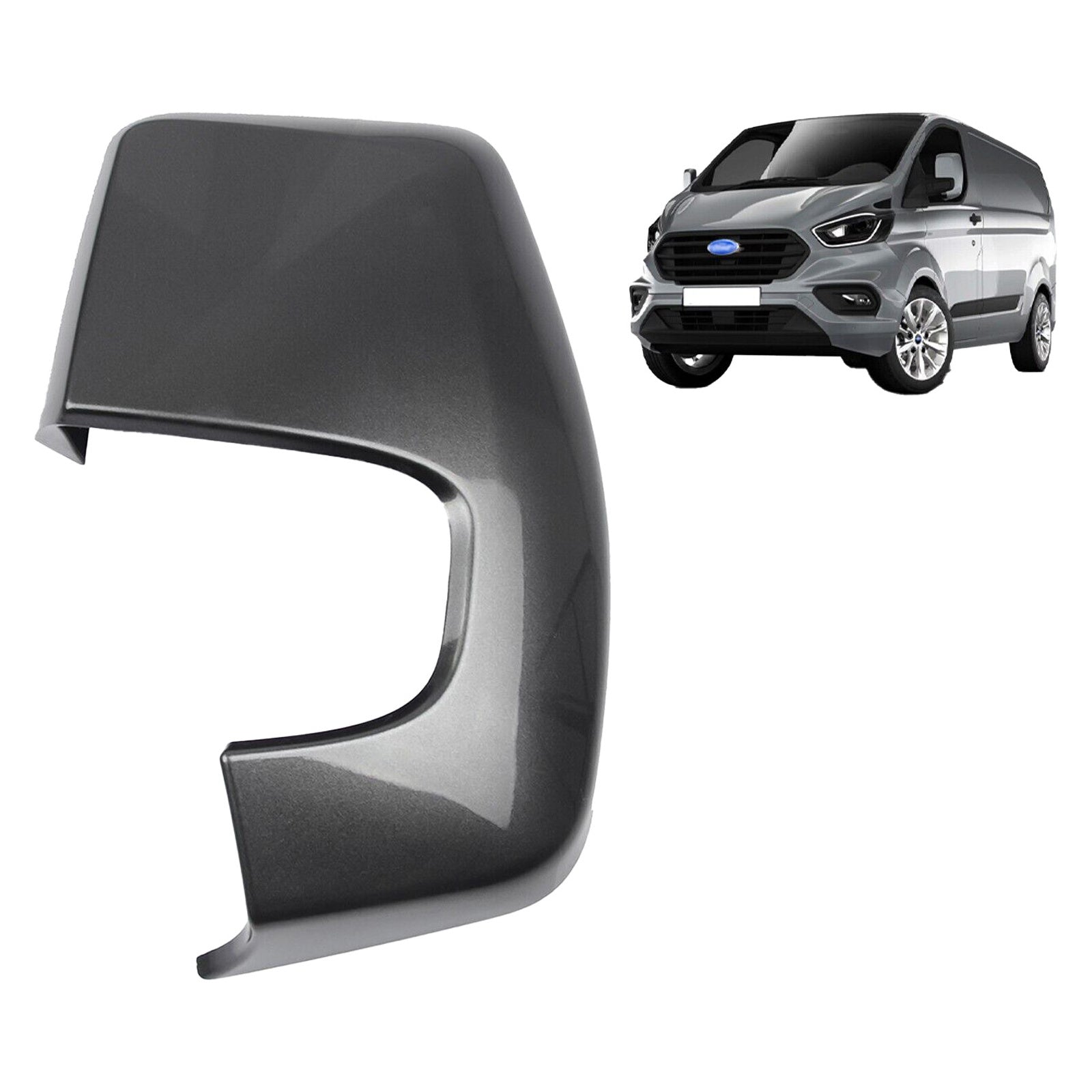 Left Side Door Wing Mirror Cover Cap Magnetic Grey For Ford Transit Custom 12 On