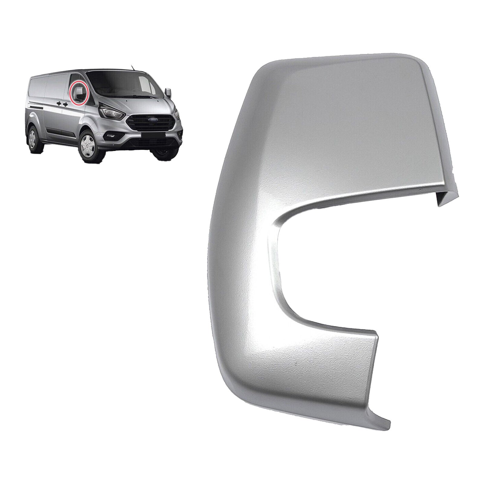 Door Wing Mirror Cover Moondust Silver Left & Right Side For Ford Transit Custom