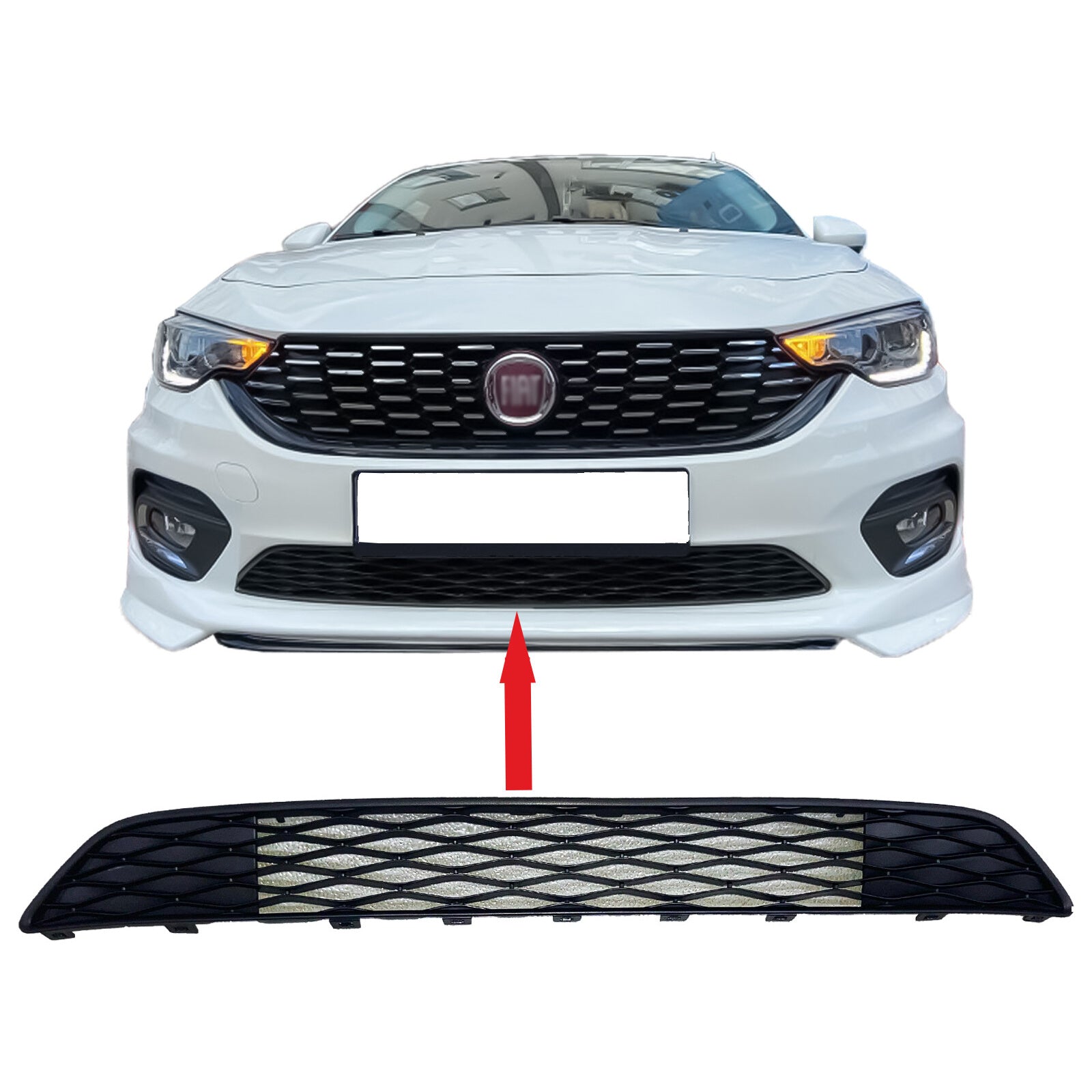 Front Bumper Lower Centre Air Mesh Grill For Fiat Tipo 15 20 735642859 735654804