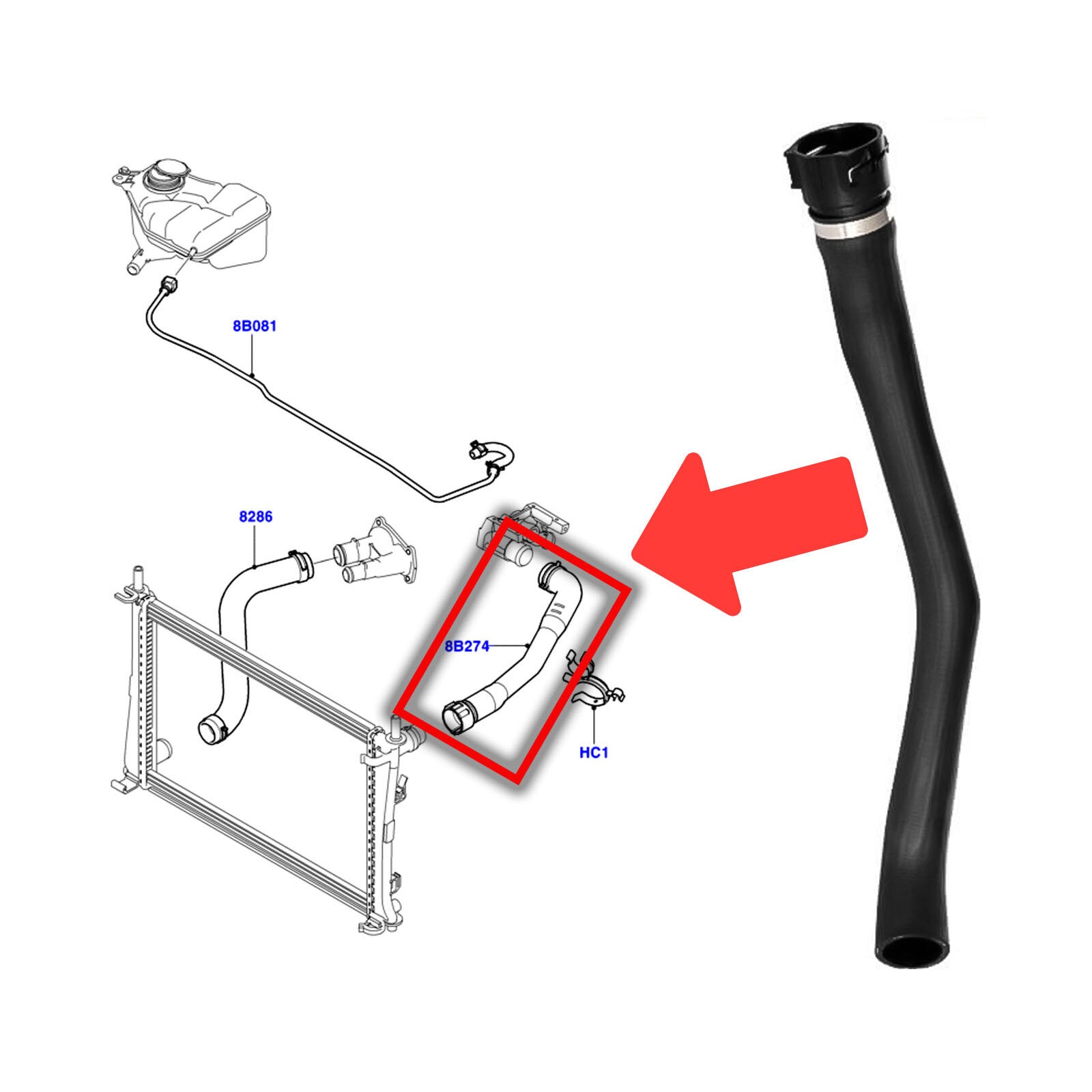 Upper Radiator Hose Coolant Pipe For Ford Fiesta Mk5 Fusion 2002 2012 1528662