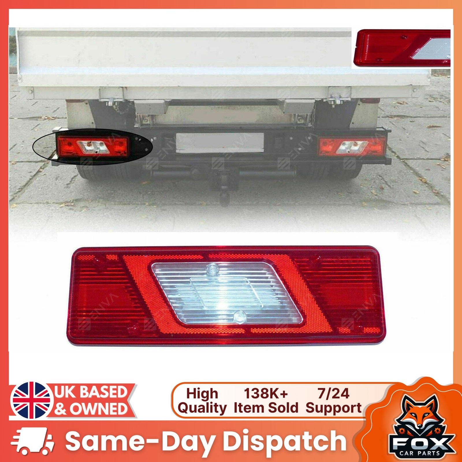For Ford Transit Tipper 2013 Onwards | Left Side Rear Tail Light Lamp Lens