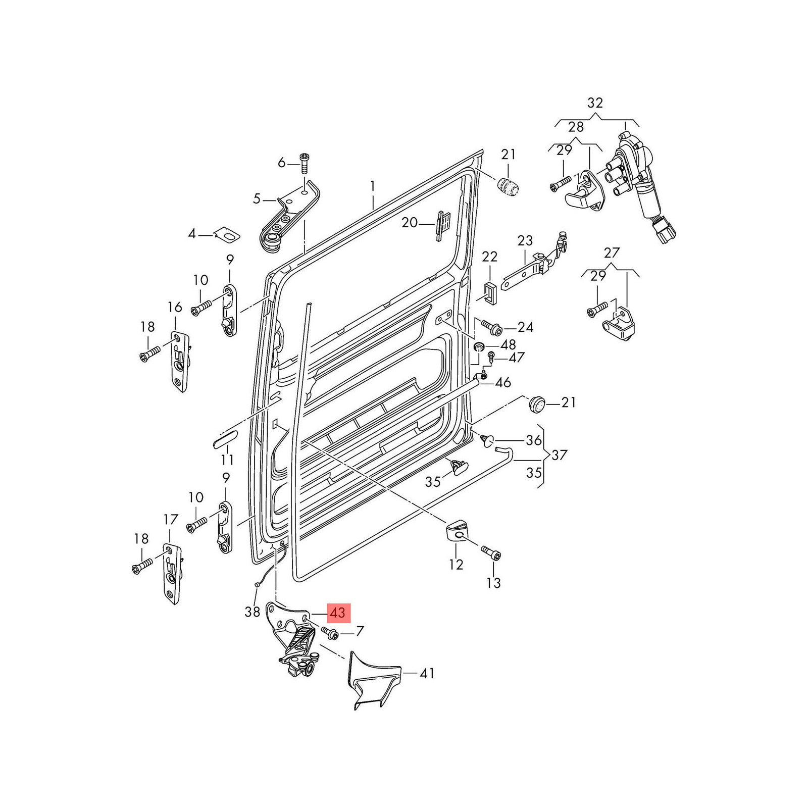 Sliding Door Roller Guide Left Hinge Bottom For VW Transporter T5 7H0843397