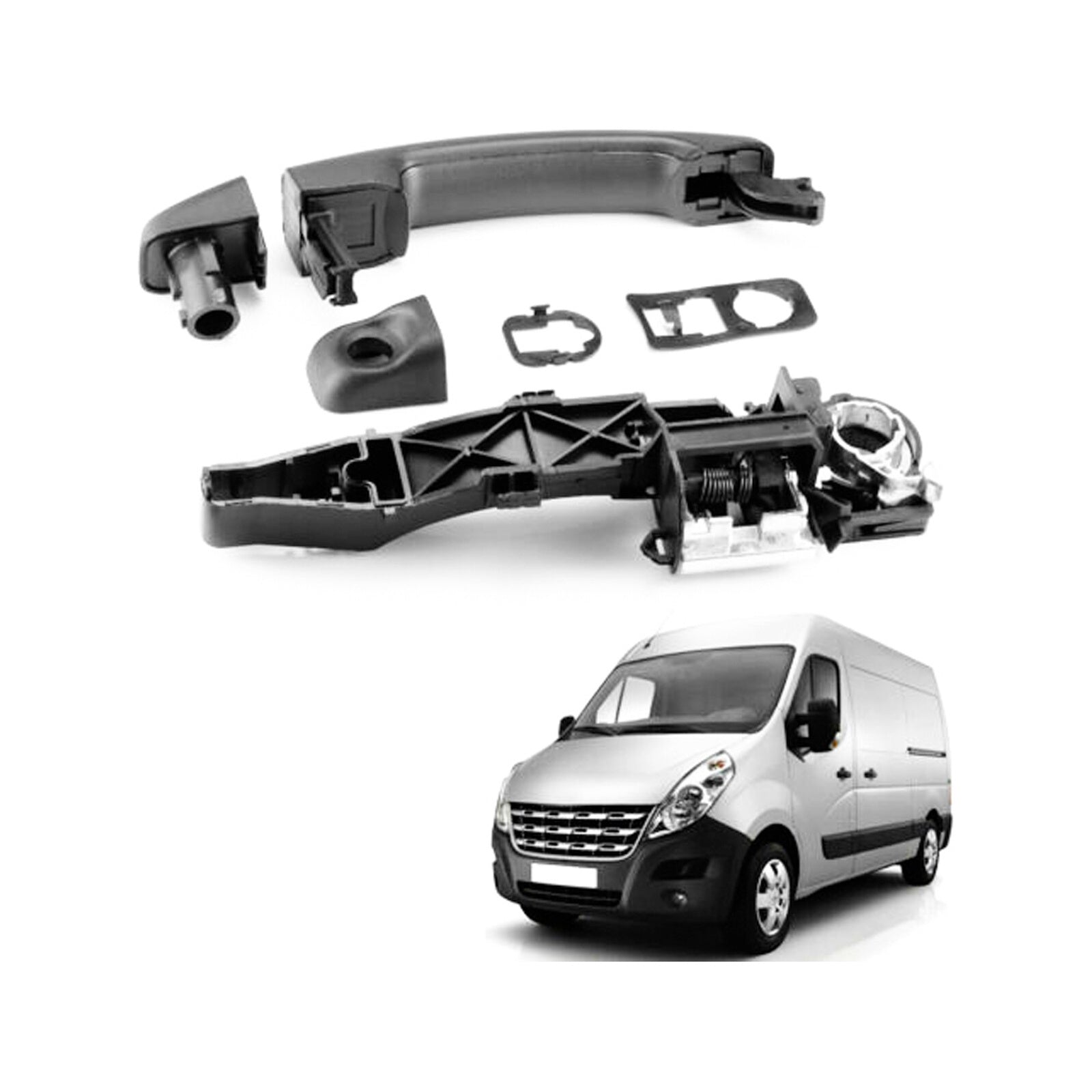 Front Left & Rear Door Handle + Holder For Renault Master MK3 Vauxhall Movano