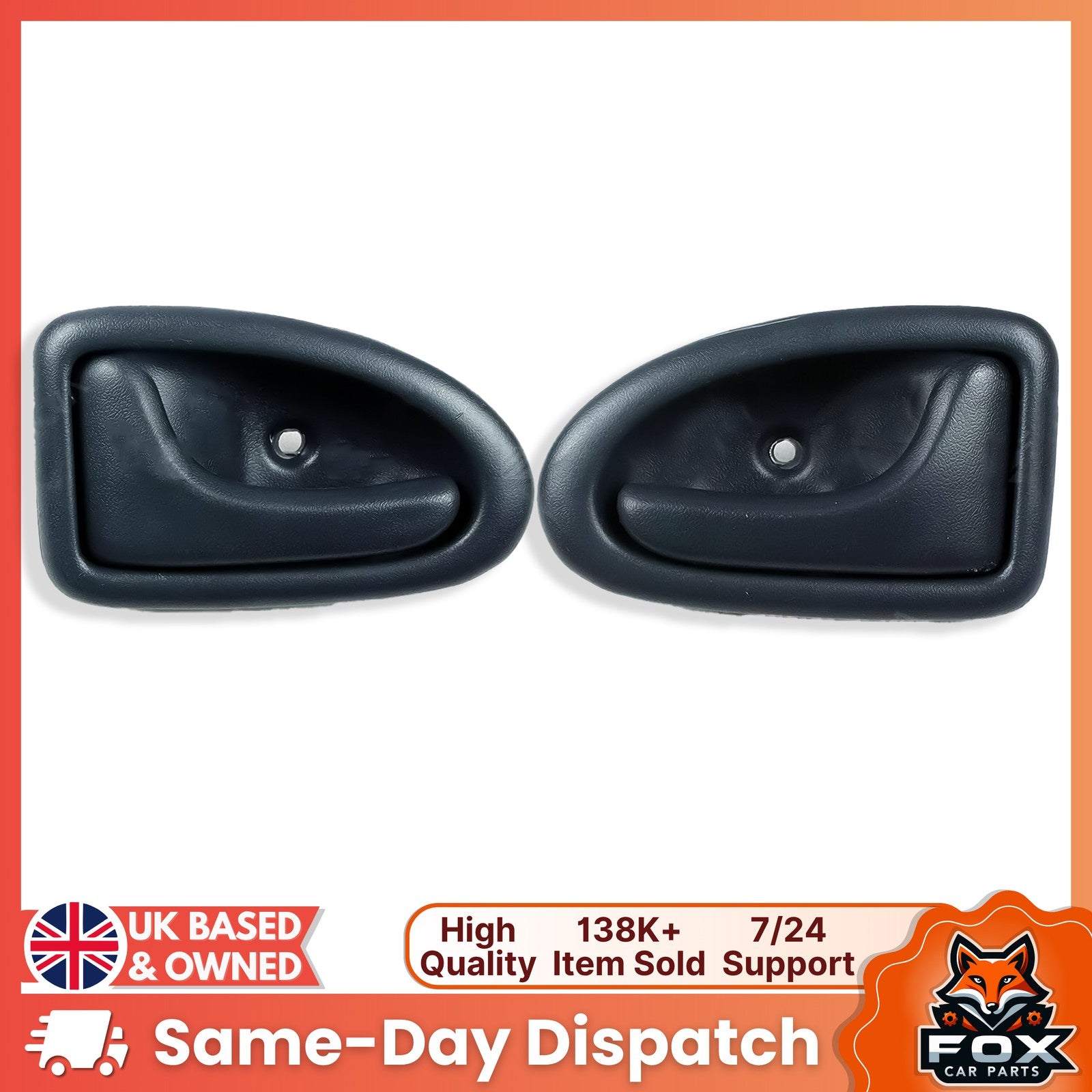 Grey Interior Door Handle Left and Right Side for Renault Clio MK2 1998-2007