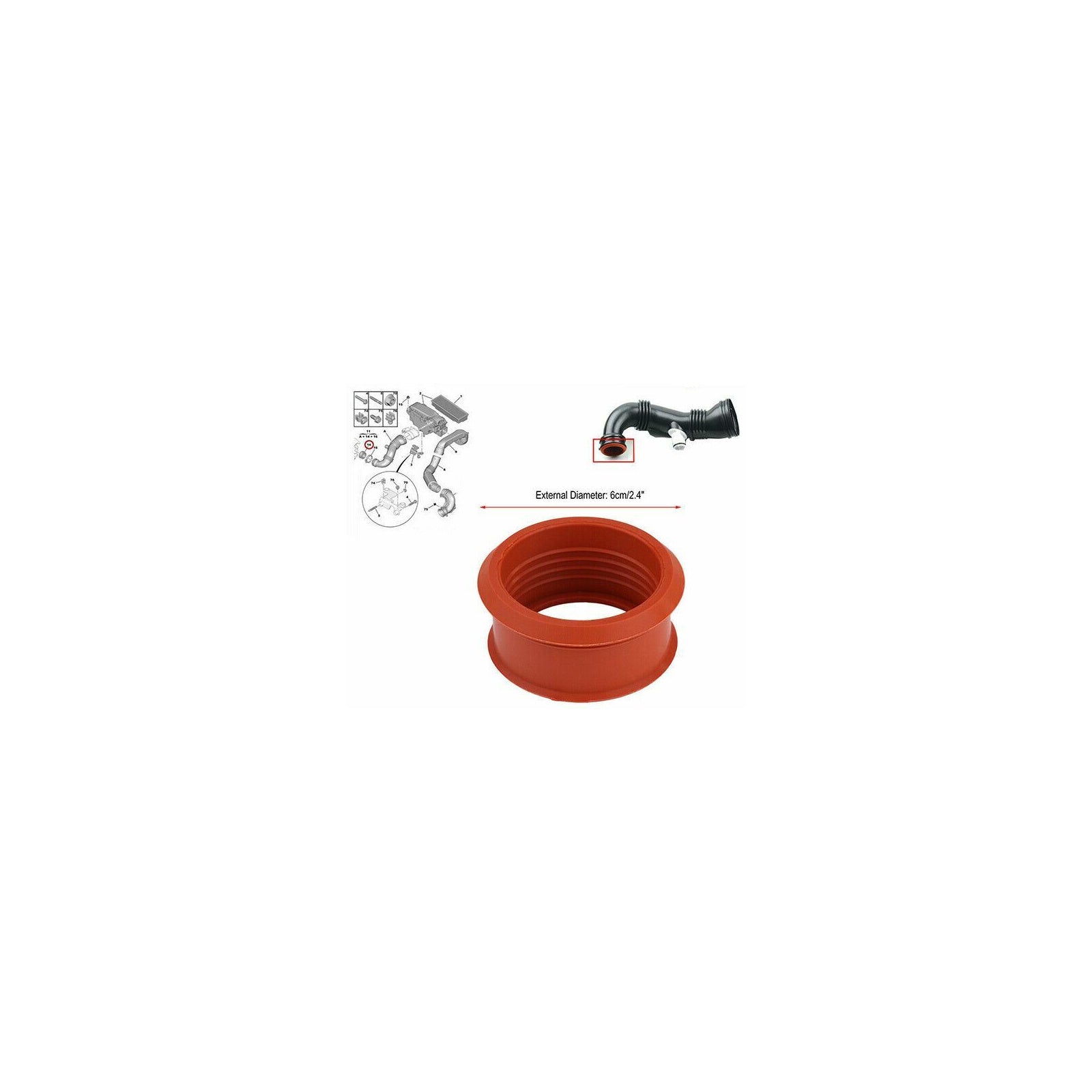 Turbo Air Pipe Sleeve For Peugeot 206 207 307 308 407 Expert Partner 1434.C8
