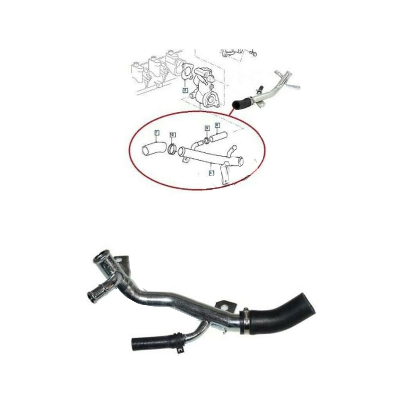 Thermostat Connecting Coolant Water Hose Pipe For Ford Transit Connect 1.8 TDCi