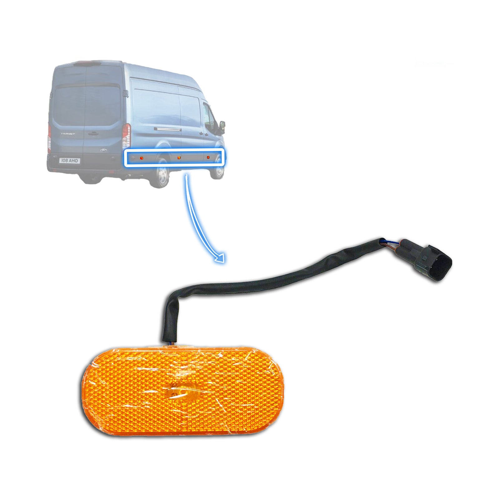 For Ford Transit Mk8 Side Marker Light Lamp Lens 2014 On 1832493 Bk3115442Cb