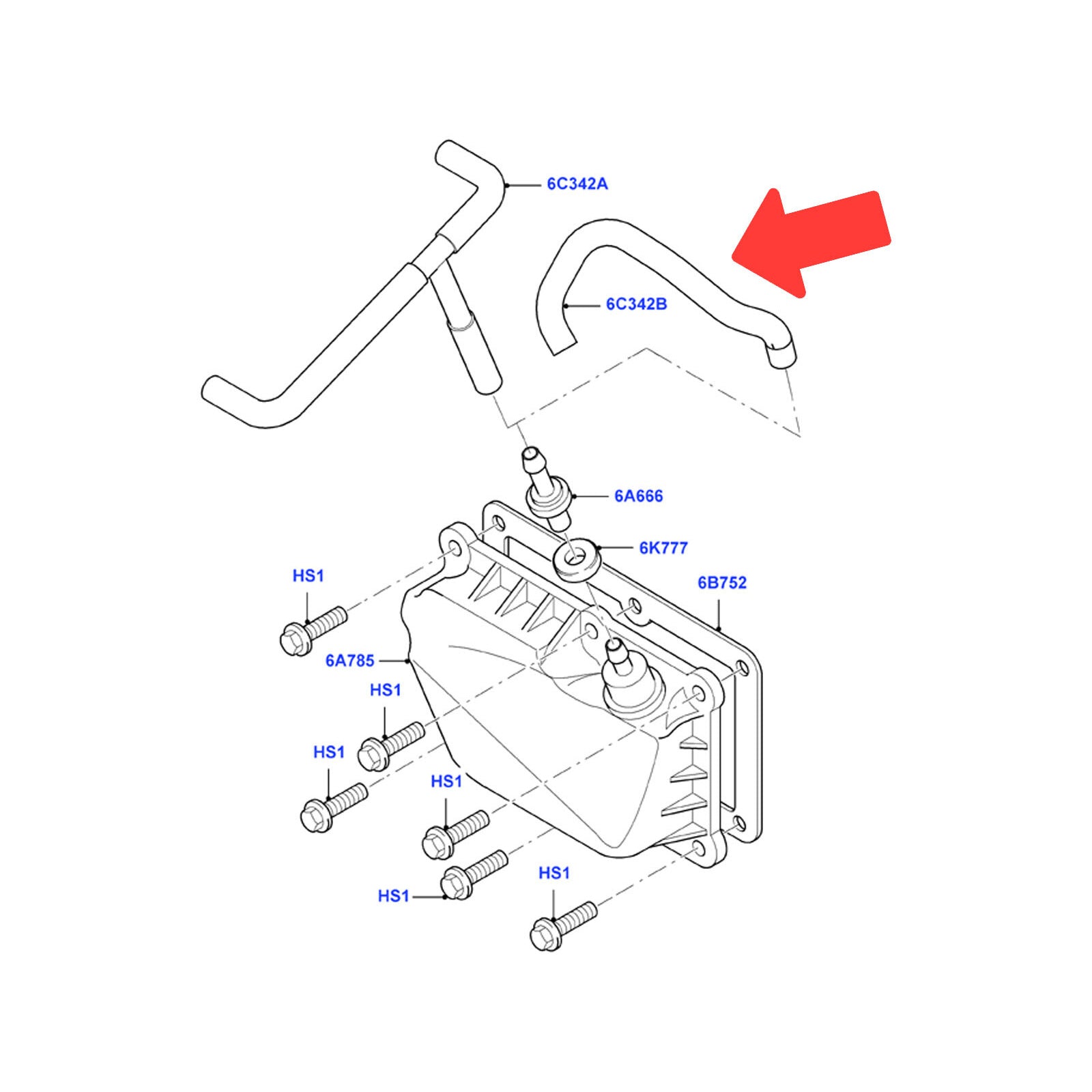 Crankcase Breather Hose Pipe For Ford Fiesta MK4 MK5 1.4 1.6 4M5G6N664BA 1761516