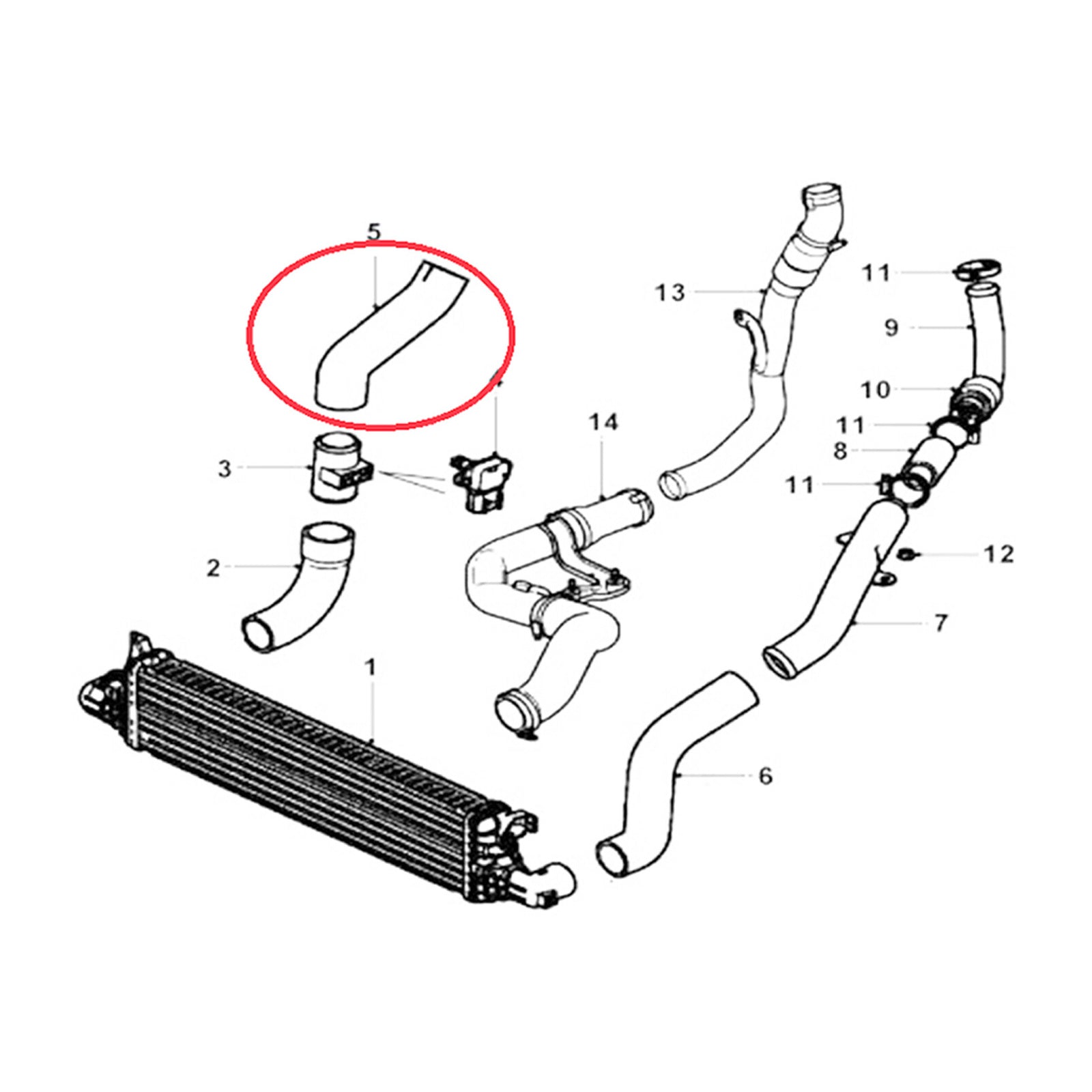 Intercooler Turbo Boost Hose Pipe For Jaguar X-Type 2.2D 2.0D 2003-2009 C2S26986