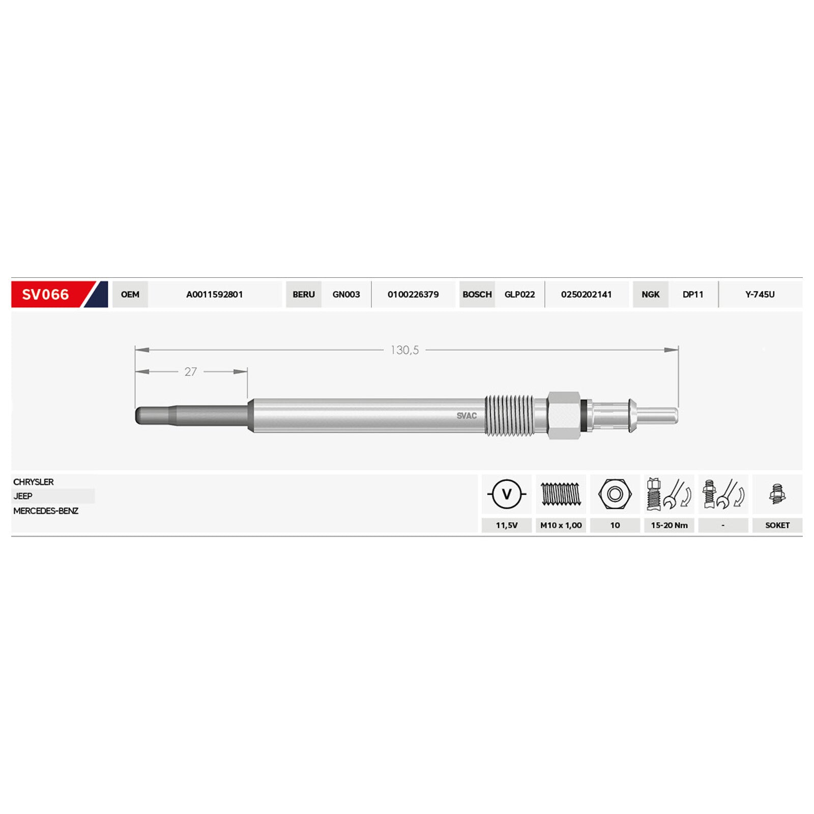 6X Glow Plugs For Mercedes C E S G M V CLK CLC Sprinter Vito Viano A0011592801